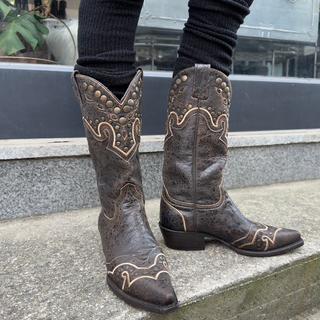 00s 로킨 가죽 스터드 웨스턴 부츠 상품이미지10