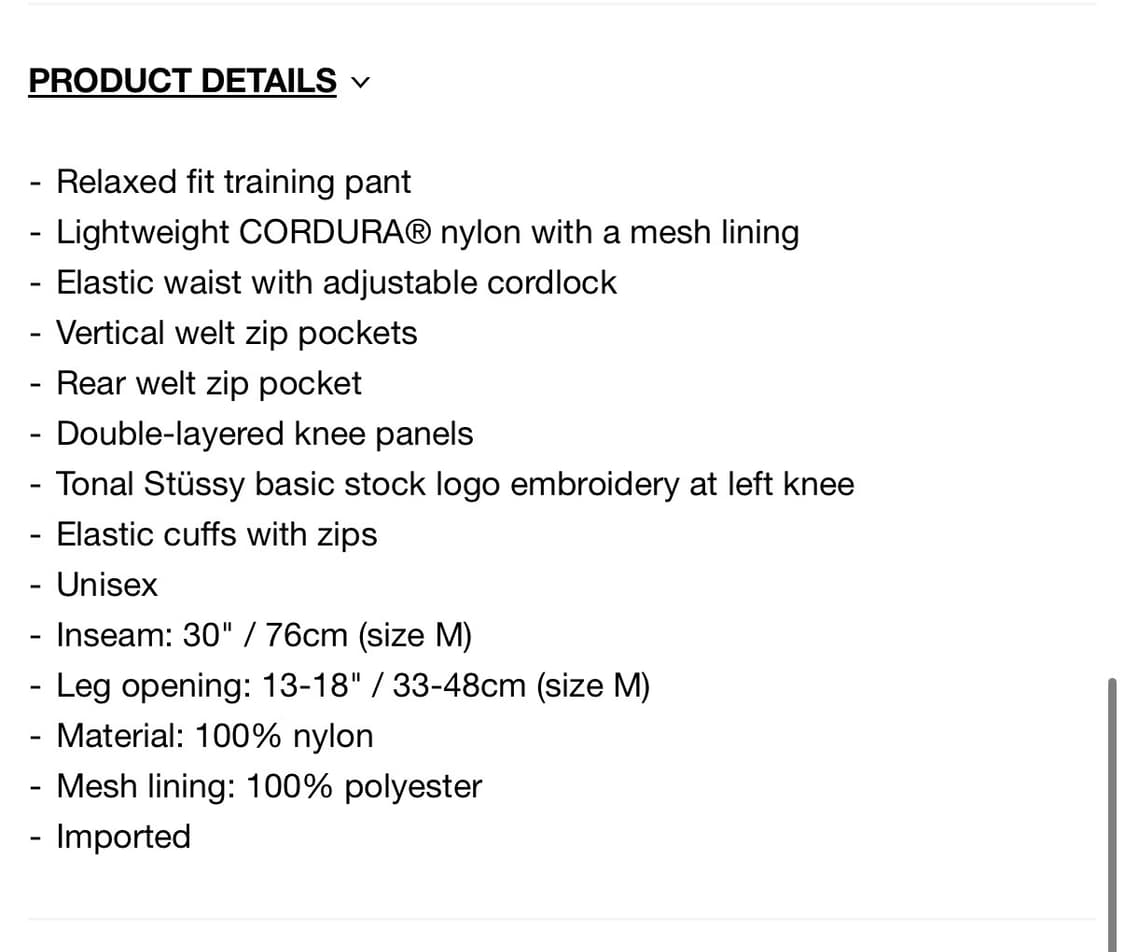 [새상품] Stussy 스투시 트레이닝 팬츠 S 상품이미지5