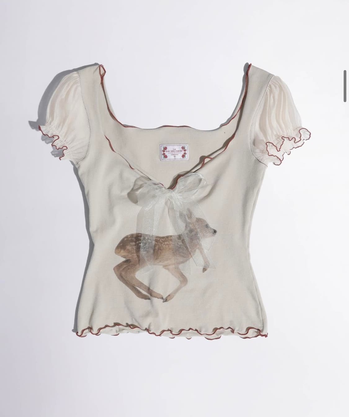 (새상품) 스컬프터 Puff Sleeve Top cream 상품이미지1
