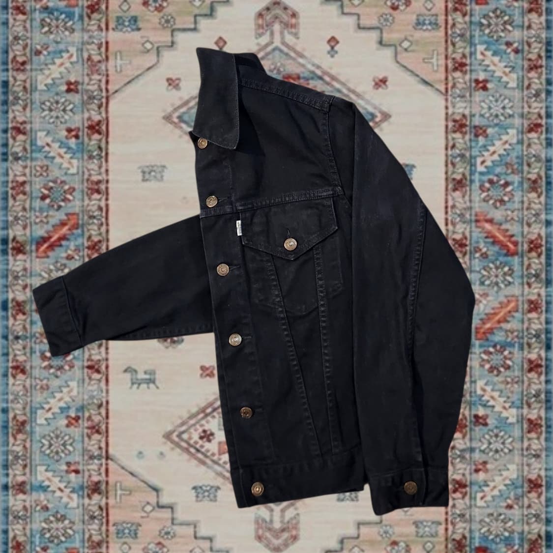 90s Levi's Vintage 블랙 트러커 자켓 36 상품이미지3