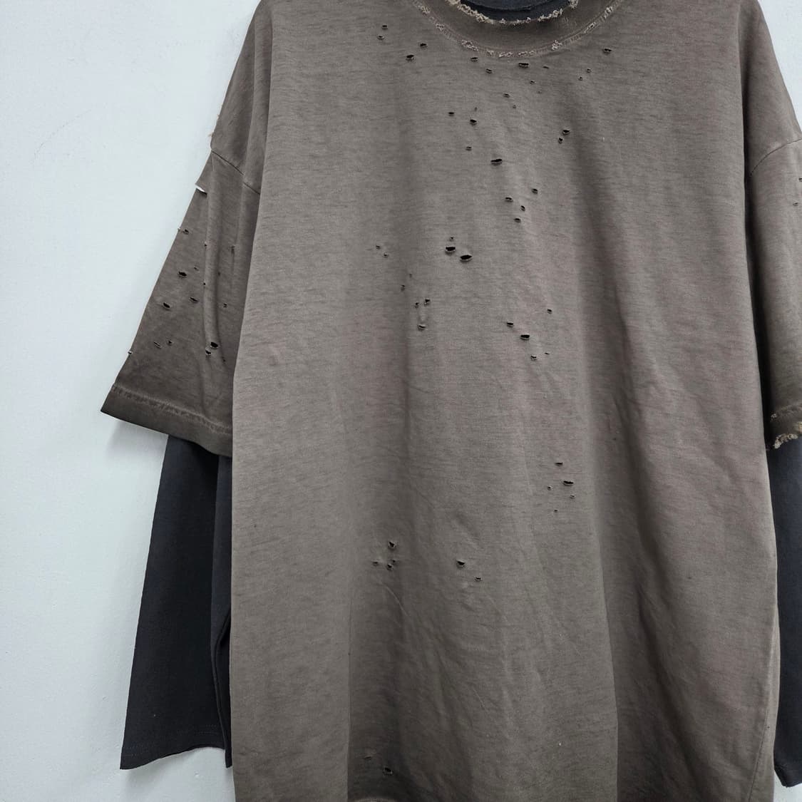 빈티지 워싱 긴팔 레이어드티셔츠 상품이미지3