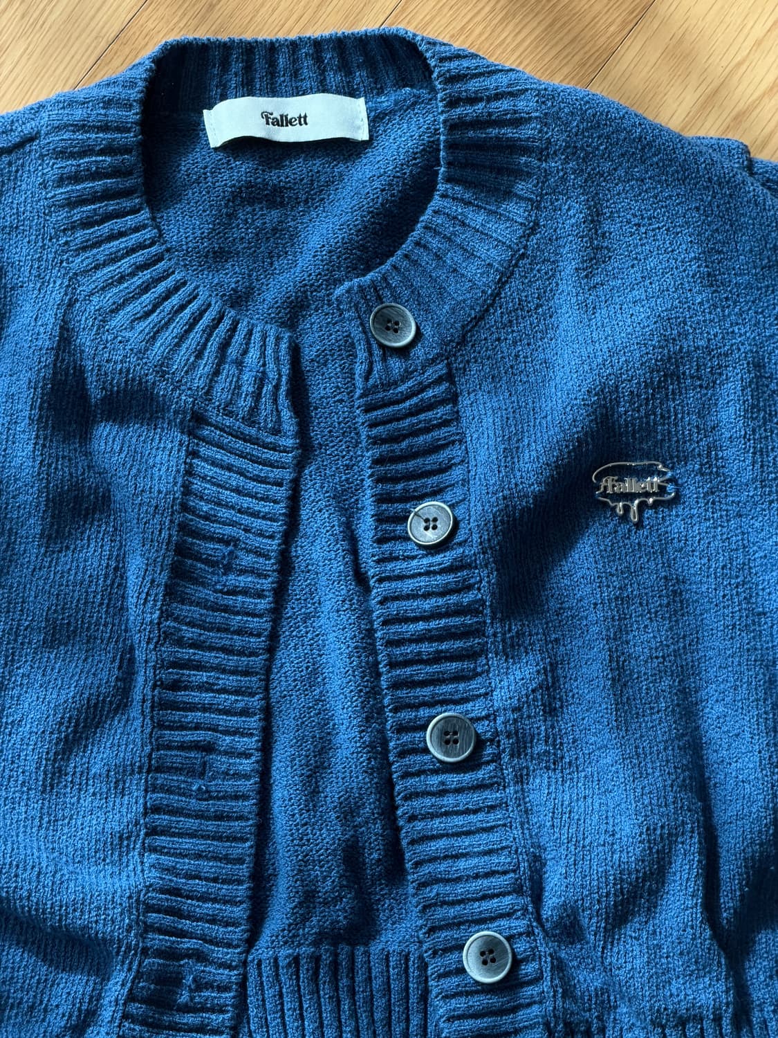 Fallett 팔렛 소프트 미니 파란색 반팔 가디건 상품이미지4