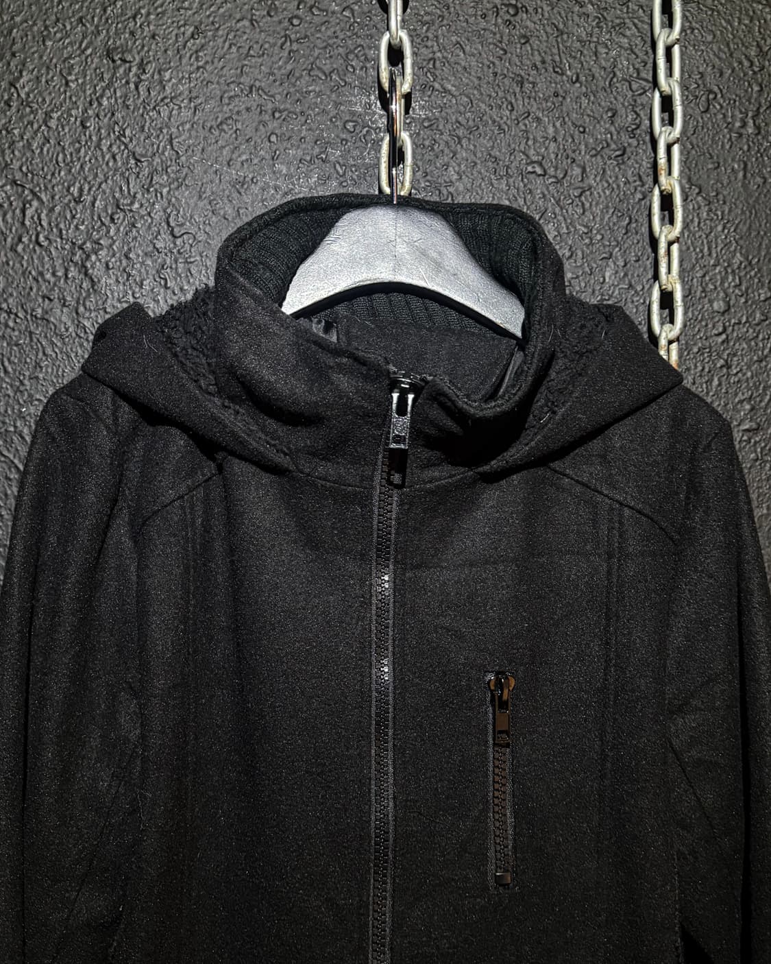 Black Hooded Zip Jacket 상품이미지3