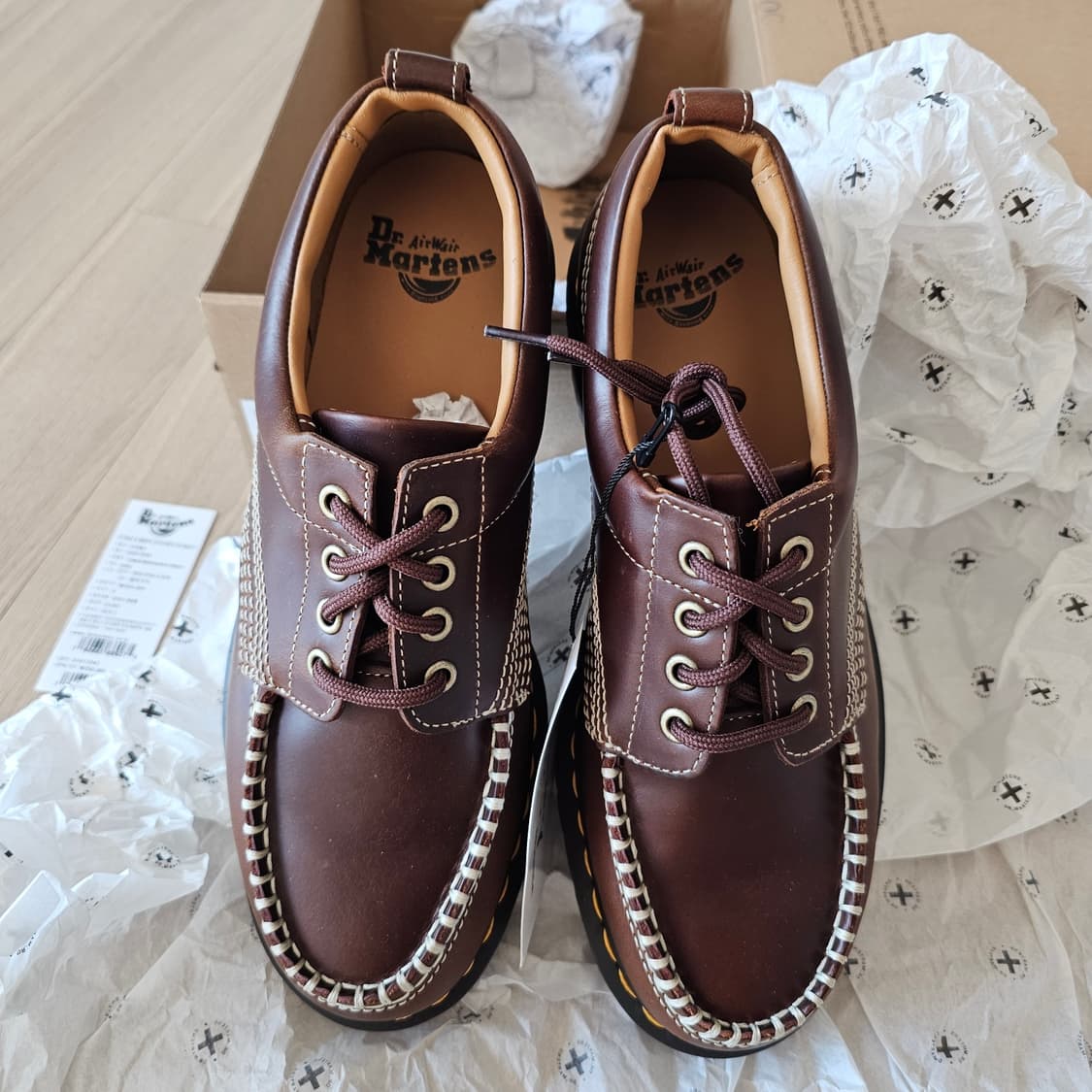 270 새제품) 닥터마틴 로웰 레더 목 토 슈즈 4EYE 구두 로퍼 워커 상품이미지3