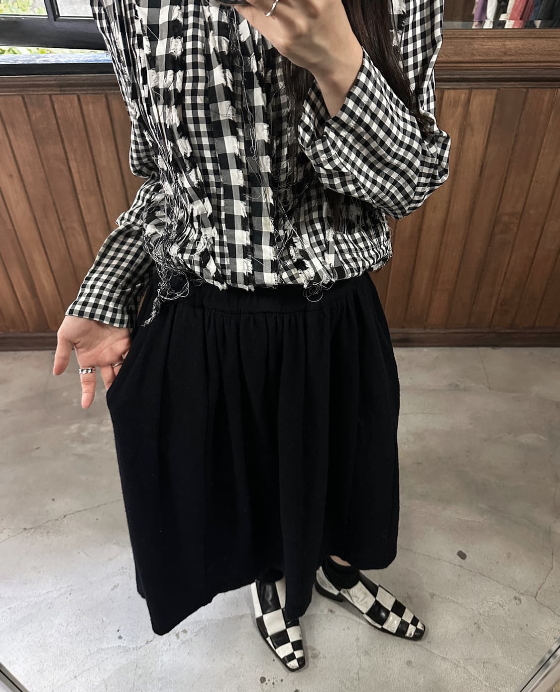 COMME DES GARCONS navy wool skirt 상품이미지2