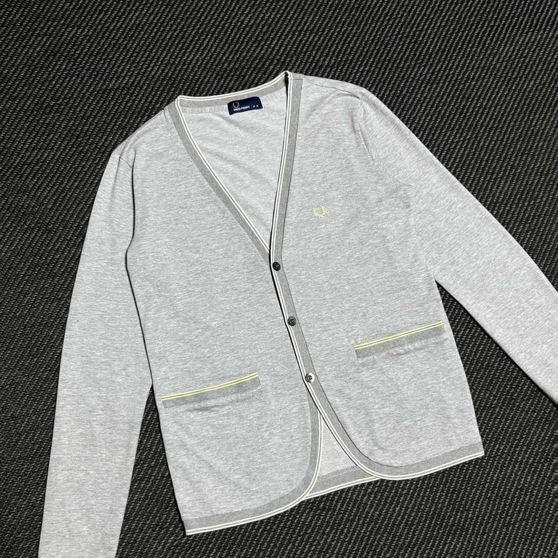 [M] Fred Perry 프레드페리 그레이 코튼 가디건 상품이미지2