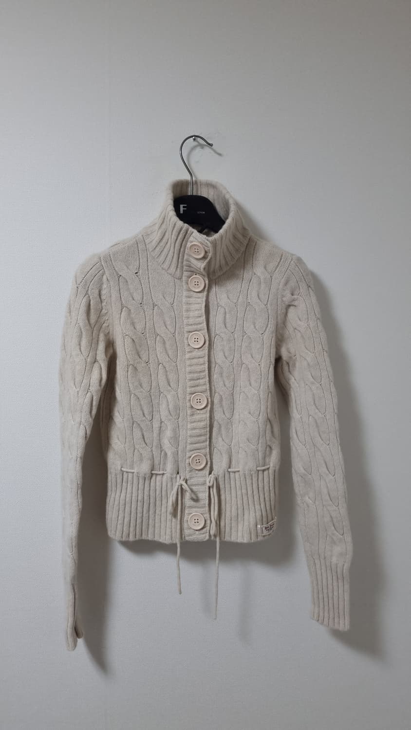 두산 90'S 폴로진스 하이넥 꽈배기 니트 가디건 상품이미지9