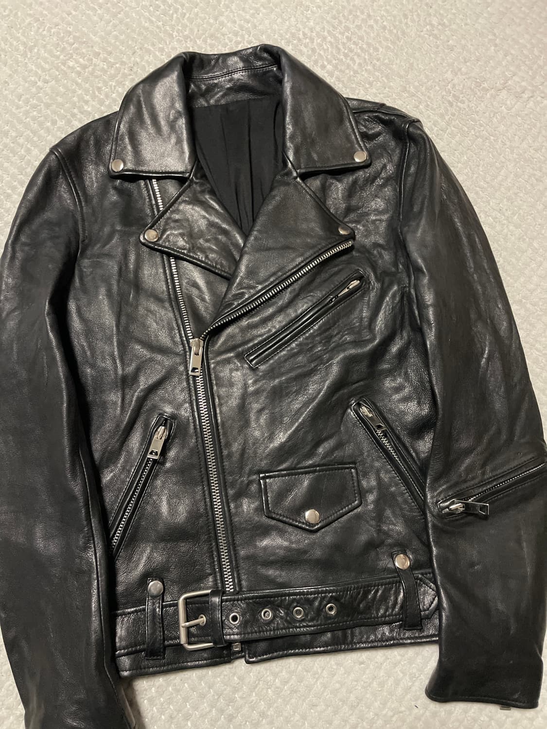 광희시장 웨스턴 무드 램스킨 양가죽 라펠 레더 자켓 상품이미지7