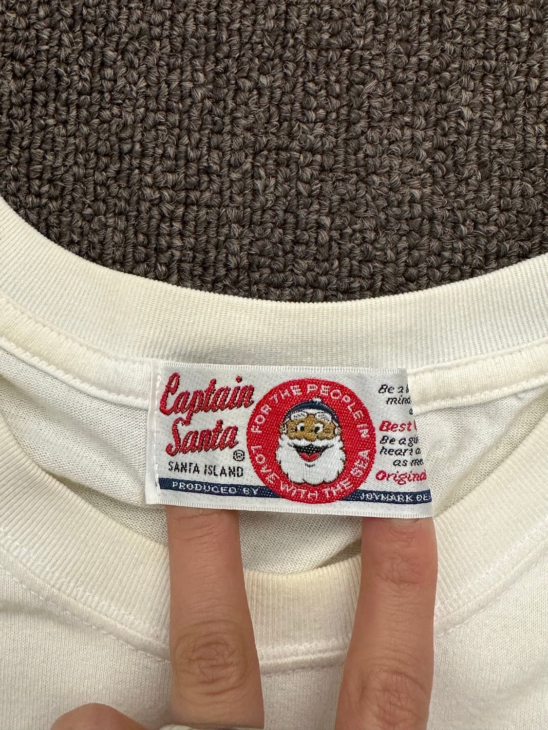 L)캡틴 산타 빈티지 빅프린팅 화이트 반팔 상품이미지3