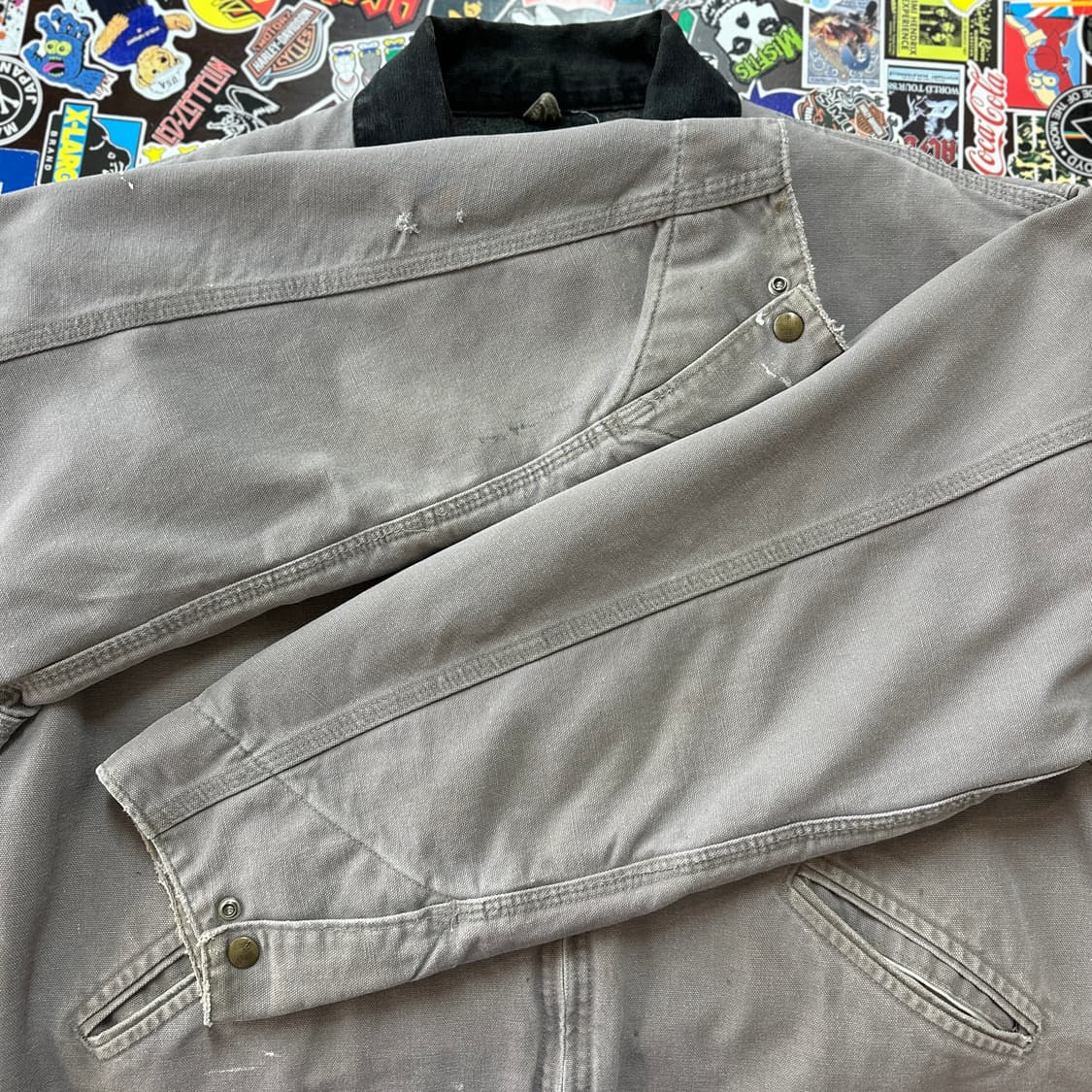 90s USA 칼하트 J76 CMT 샌드스톤 디트로이트 자켓 XL-R 상품이미지5