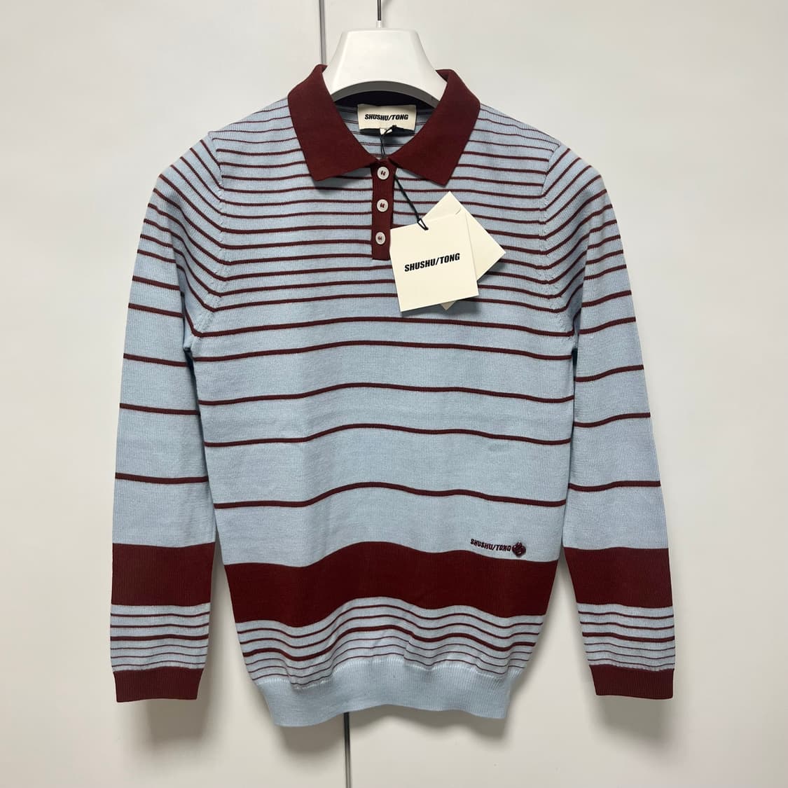 [8,10]슈슈통 25fw 스트라이프 폴로 니트 상품이미지1