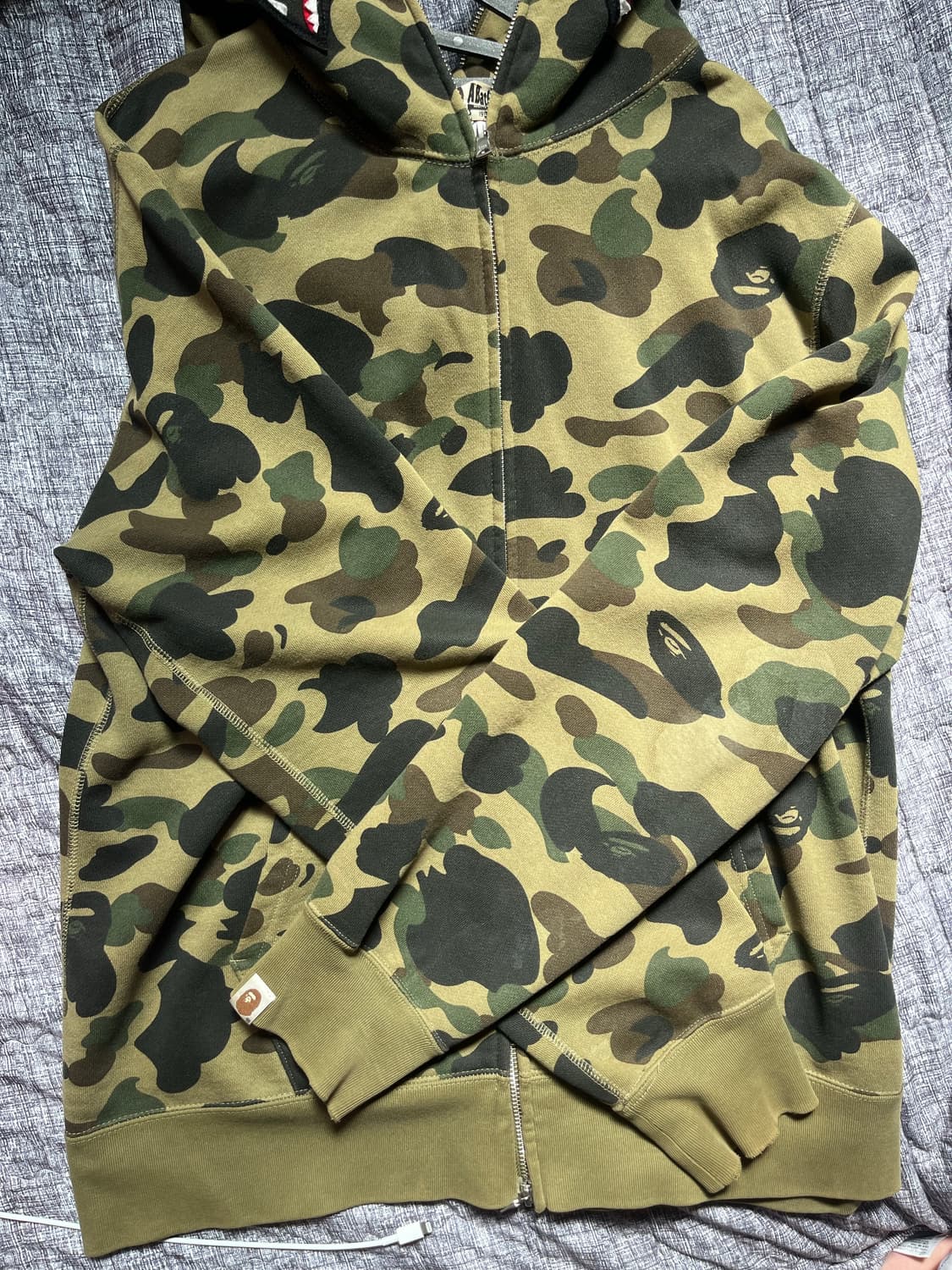 베이프 녹계 후드집업 상품이미지2