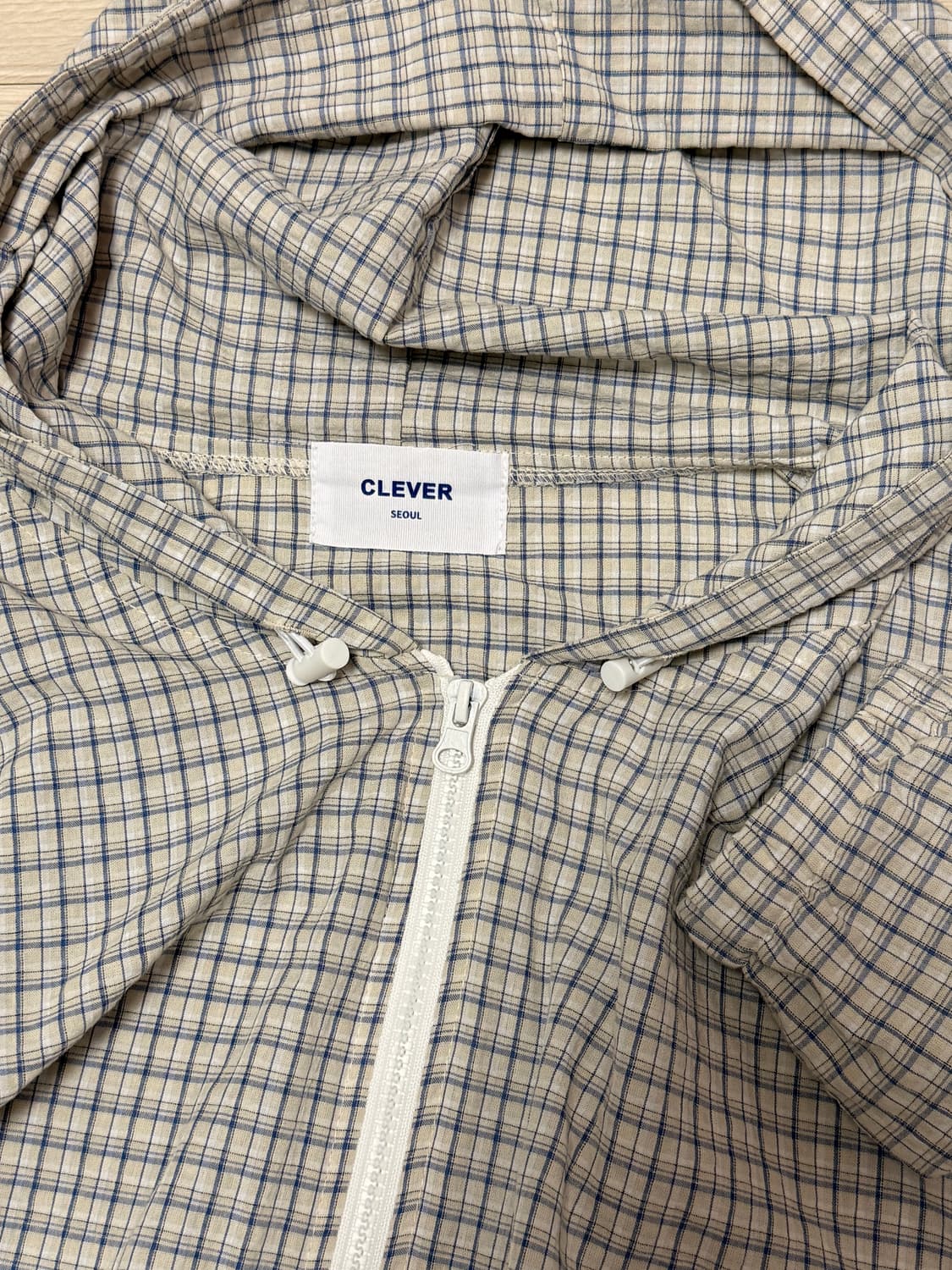 체크 후드 바람막이 free 사이즈(남여 공용) 상품이미지2