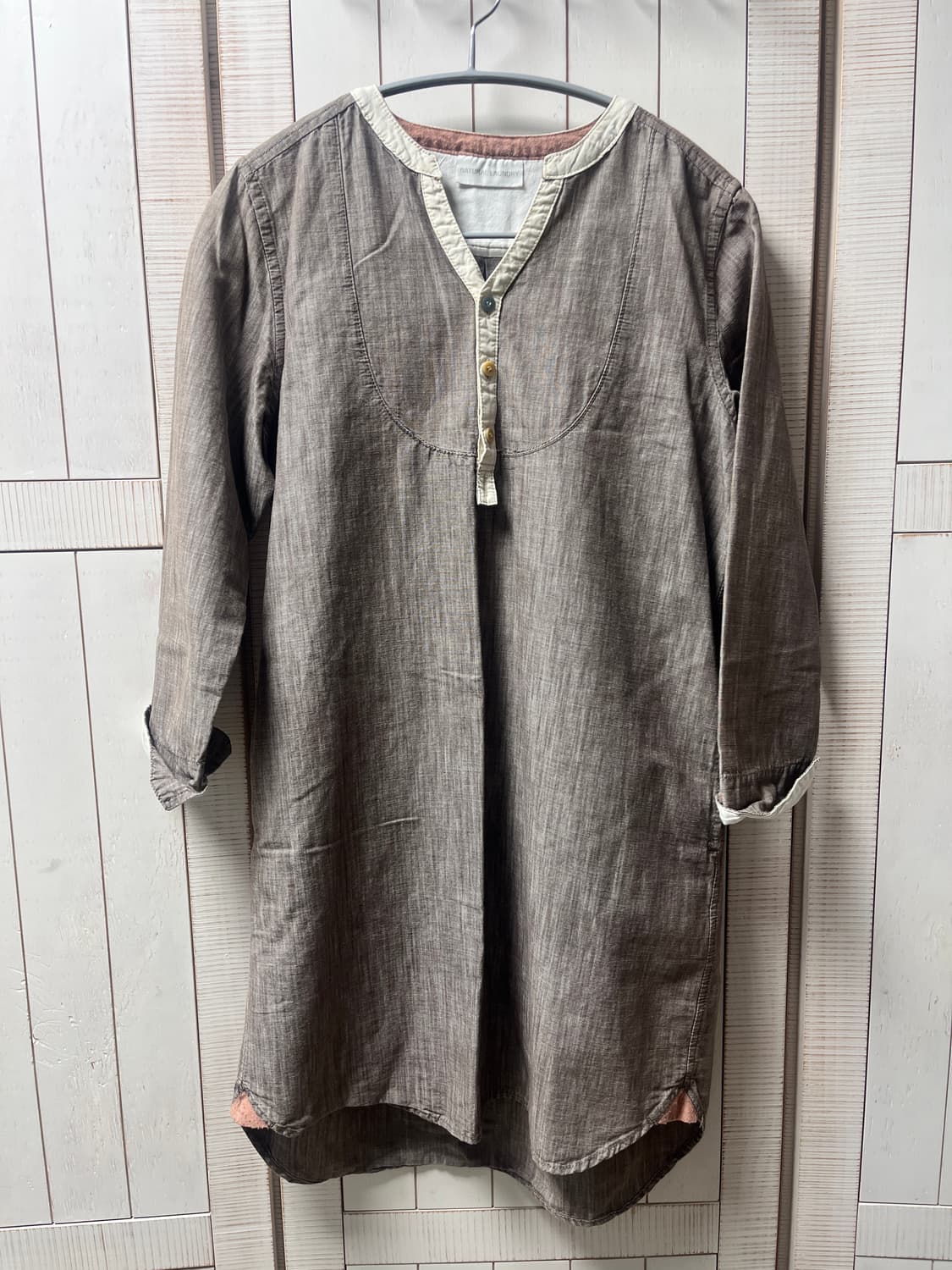 빈티지모리걸 셔츠 원피스 7부 하구미 상품이미지1