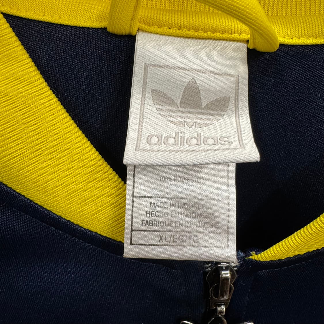 00s 아디다스 미시간 울브스 트랙자켓 전면 로고 포인트 네이비 옐로 상품이미지6
