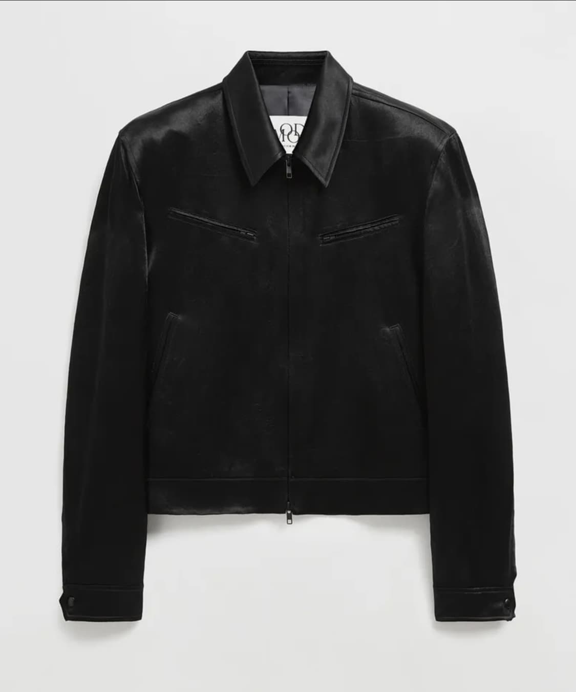 [48-새상품]엘무드 리겔 새틴 자켓 블랙 상품이미지2