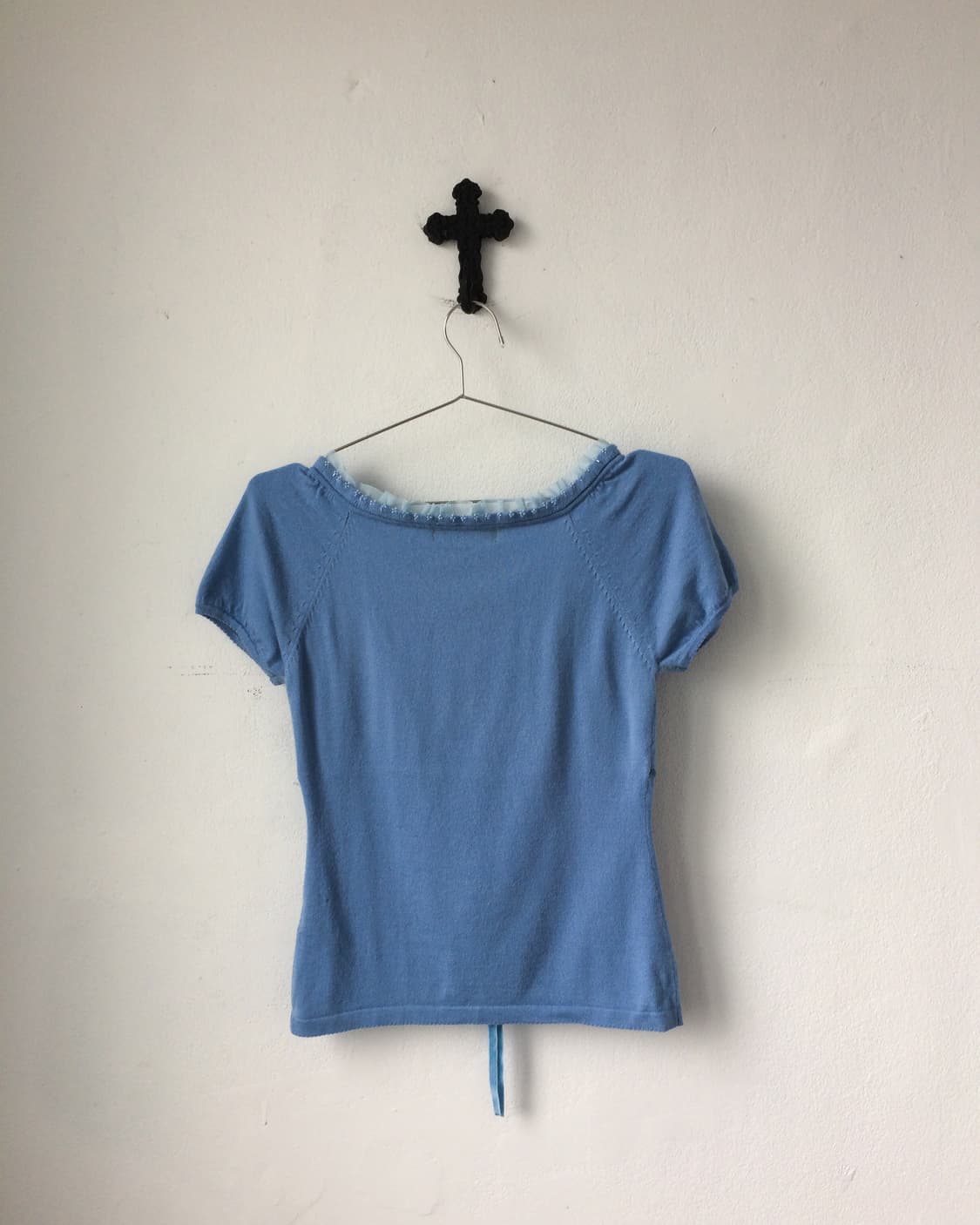 Lace trimming half sleeve knit 상품이미지3