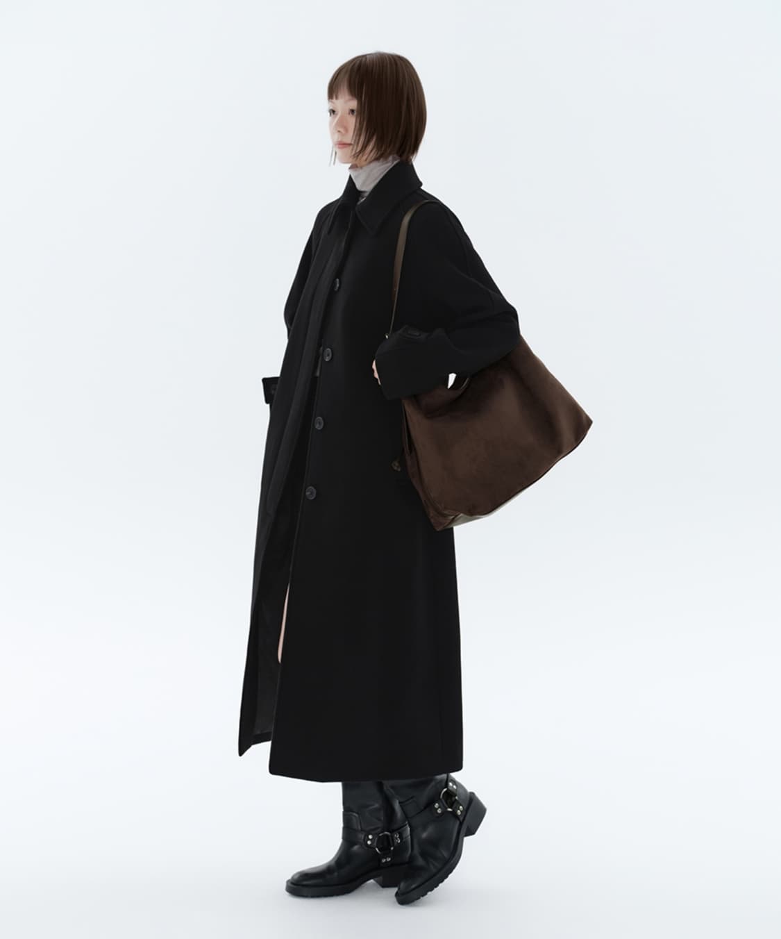 (한소희PICK) 무신사스탠다드 캐시미어블렌드 발마칸 로브 코트 (S) 상품이미지3