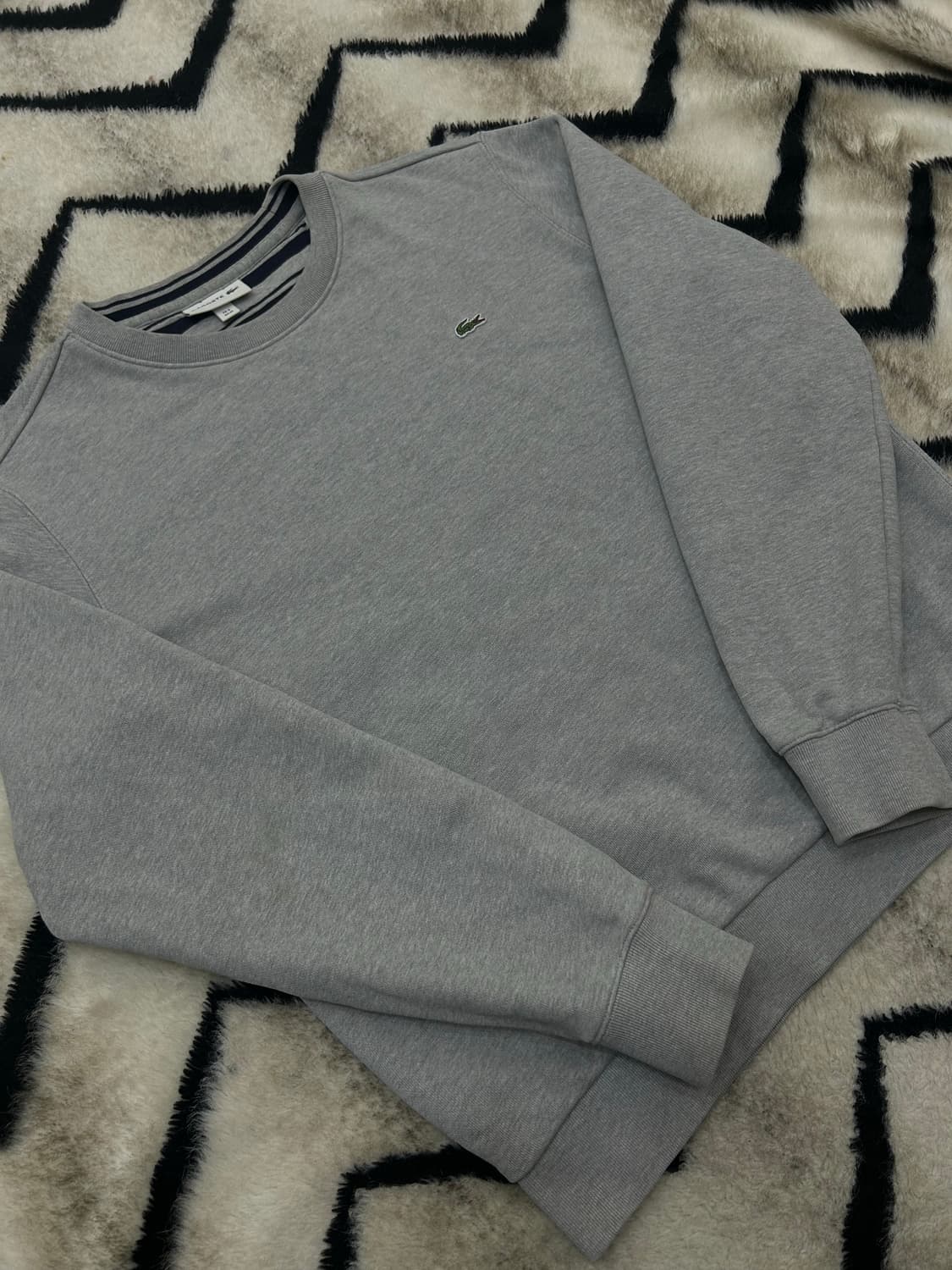 [L]라코스테 베이직 라운드 맨투맨/그레이 상품이미지3