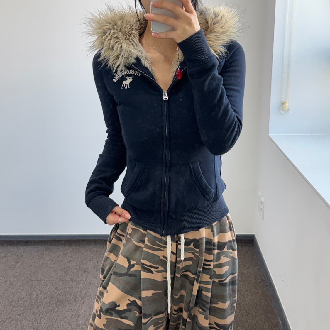 Abercrombie 아베크롬비 울프죠 퍼 안감 후드집업  상품이미지2