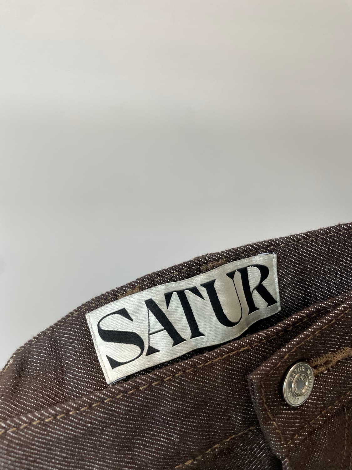 (XL) Satur 세터 브라운 원턱 데님 팬츠 상품이미지5