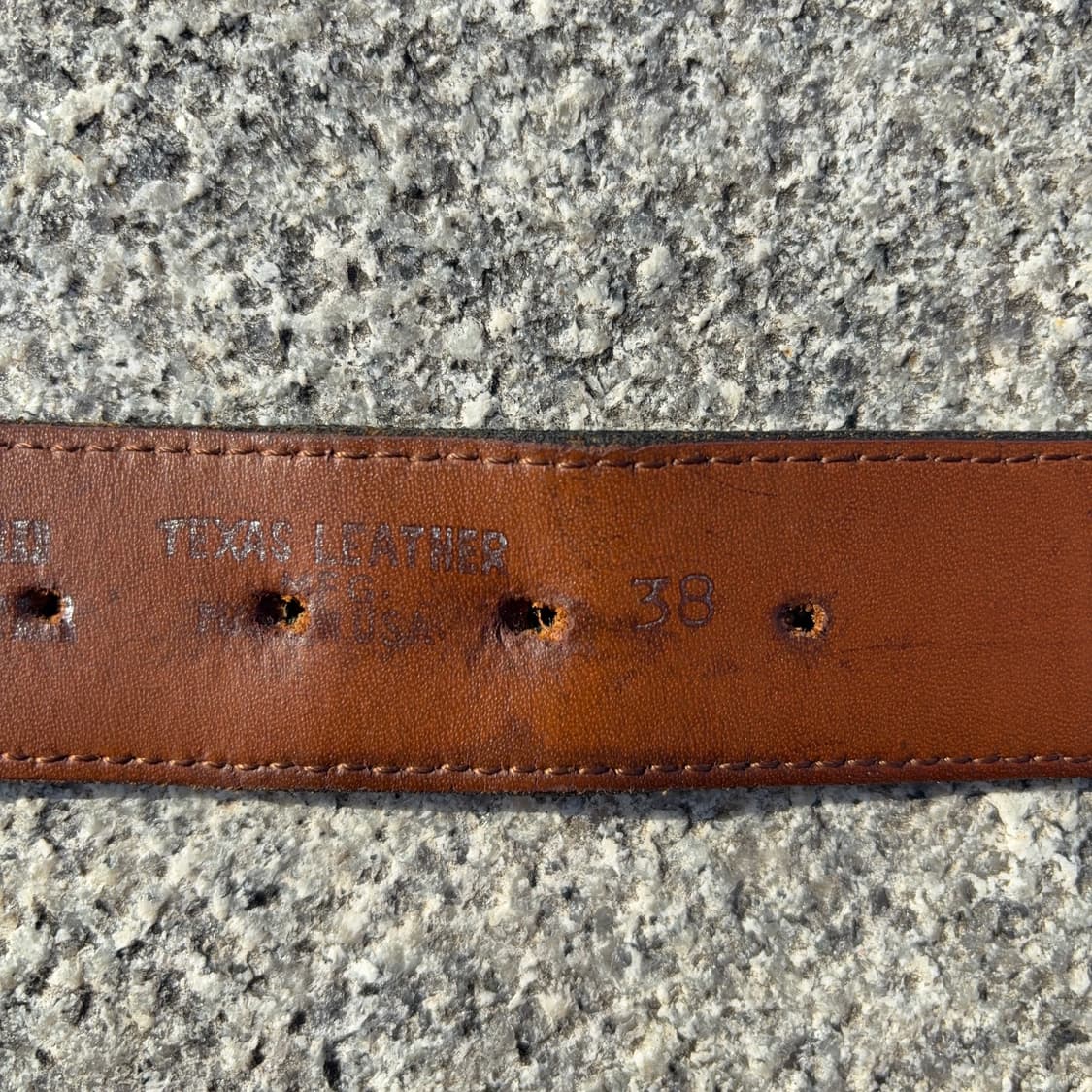 네이티브 패턴 콘초 웨스턴 레더 벨트 Made in USA 상품이미지9