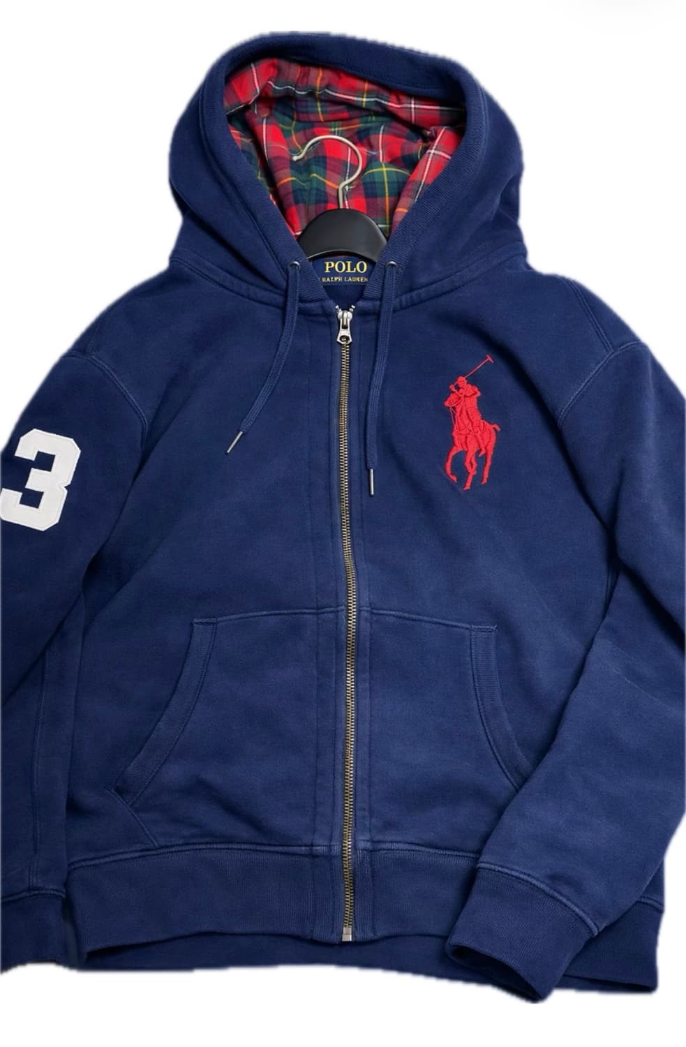 최저가)빅포니 체크 후드집업 상품이미지1