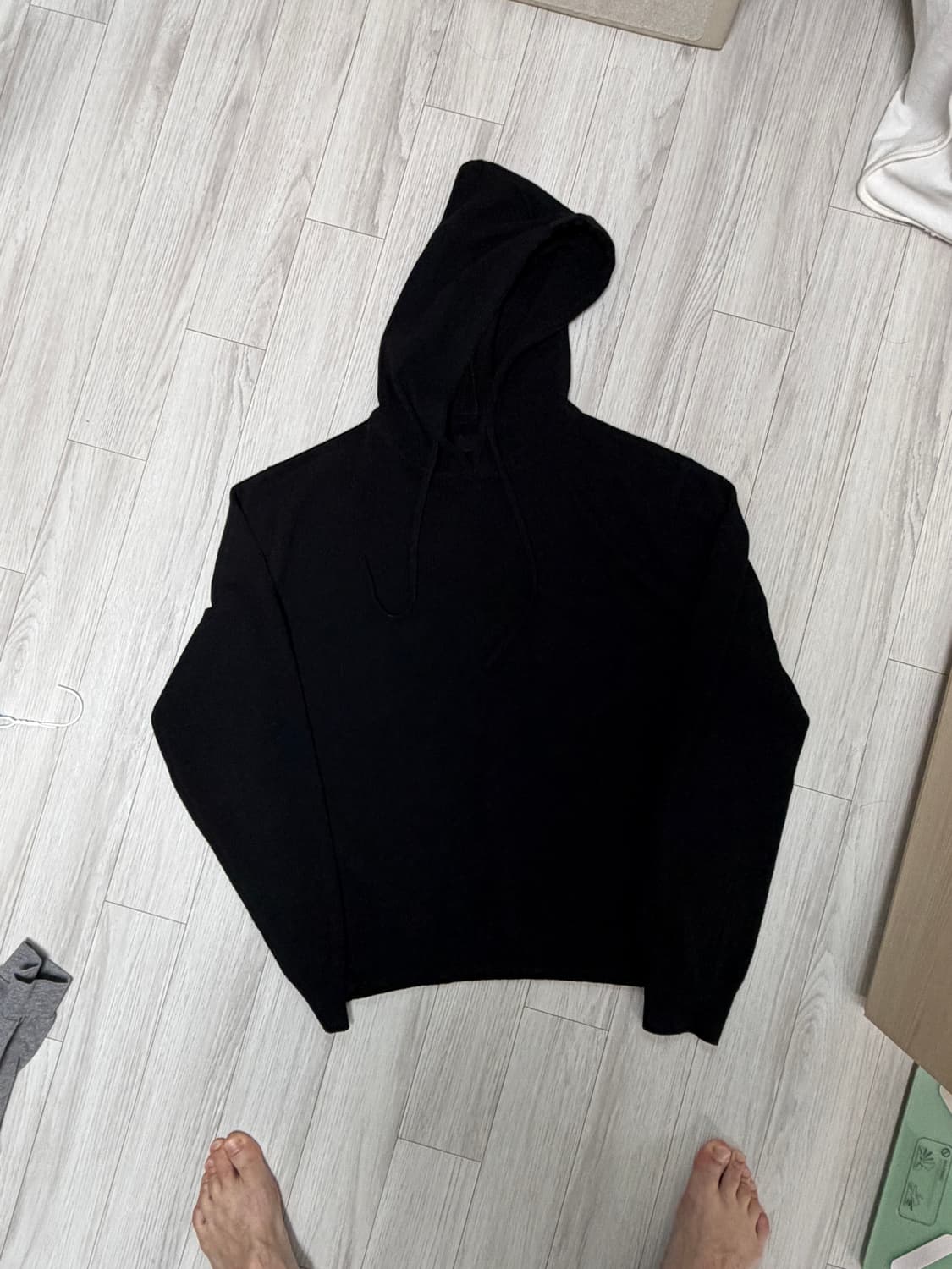 머듈 니트후드 블랙 2사이즈 상품이미지1