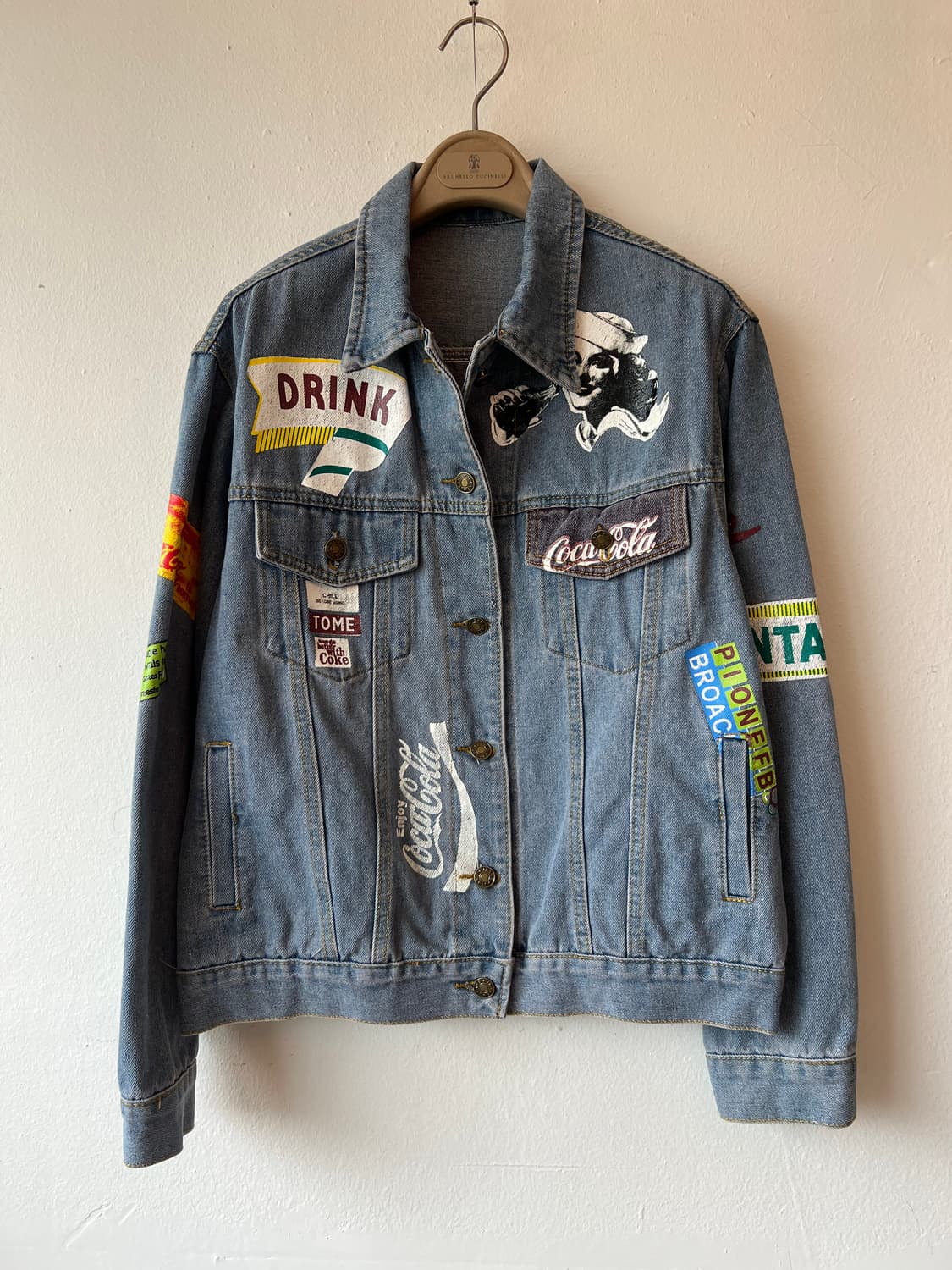 코카콜라콜라보 일반커스텀 남여공용 중청데님자켓  상품이미지2
