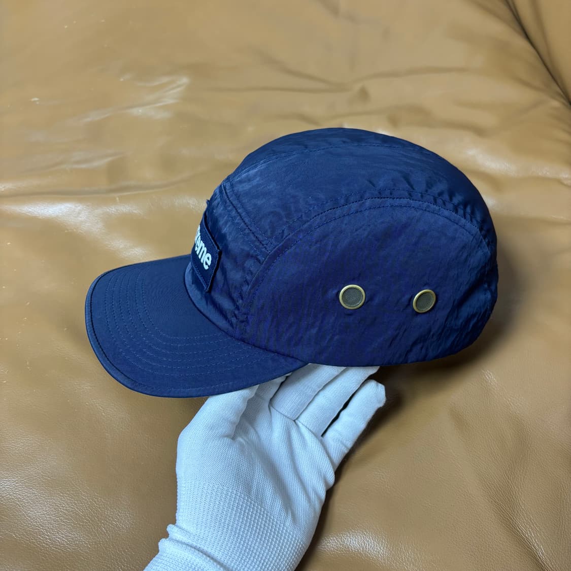 슈프림 캠프캡 모자 박스로고 워시드 나일론 네이비 상품이미지4