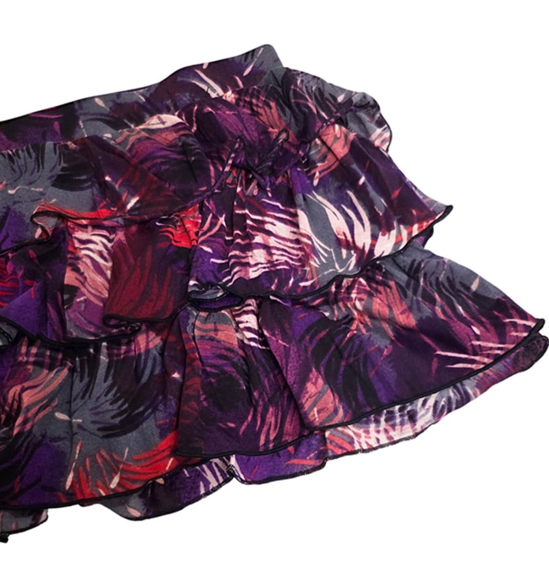 빈티지 퍼플 플라워 프릴 미니스커트 상품이미지4