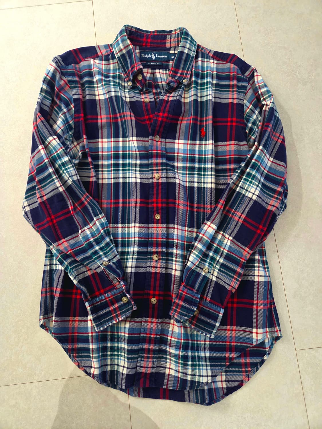 폴로 체크 남방(m사이즈) 상품이미지1