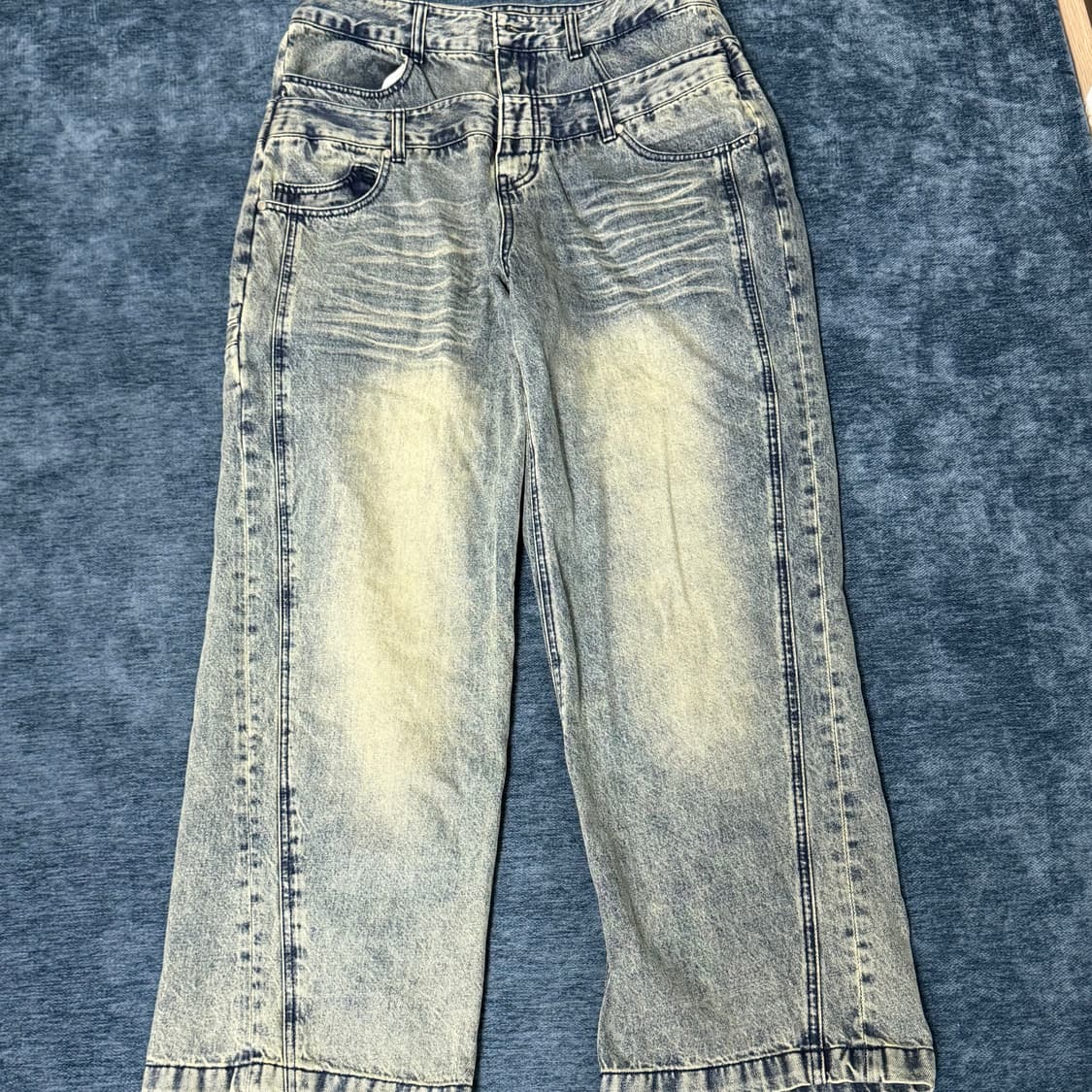 아이돈워너셀 레이어 커브 데님 인디고 상품이미지1