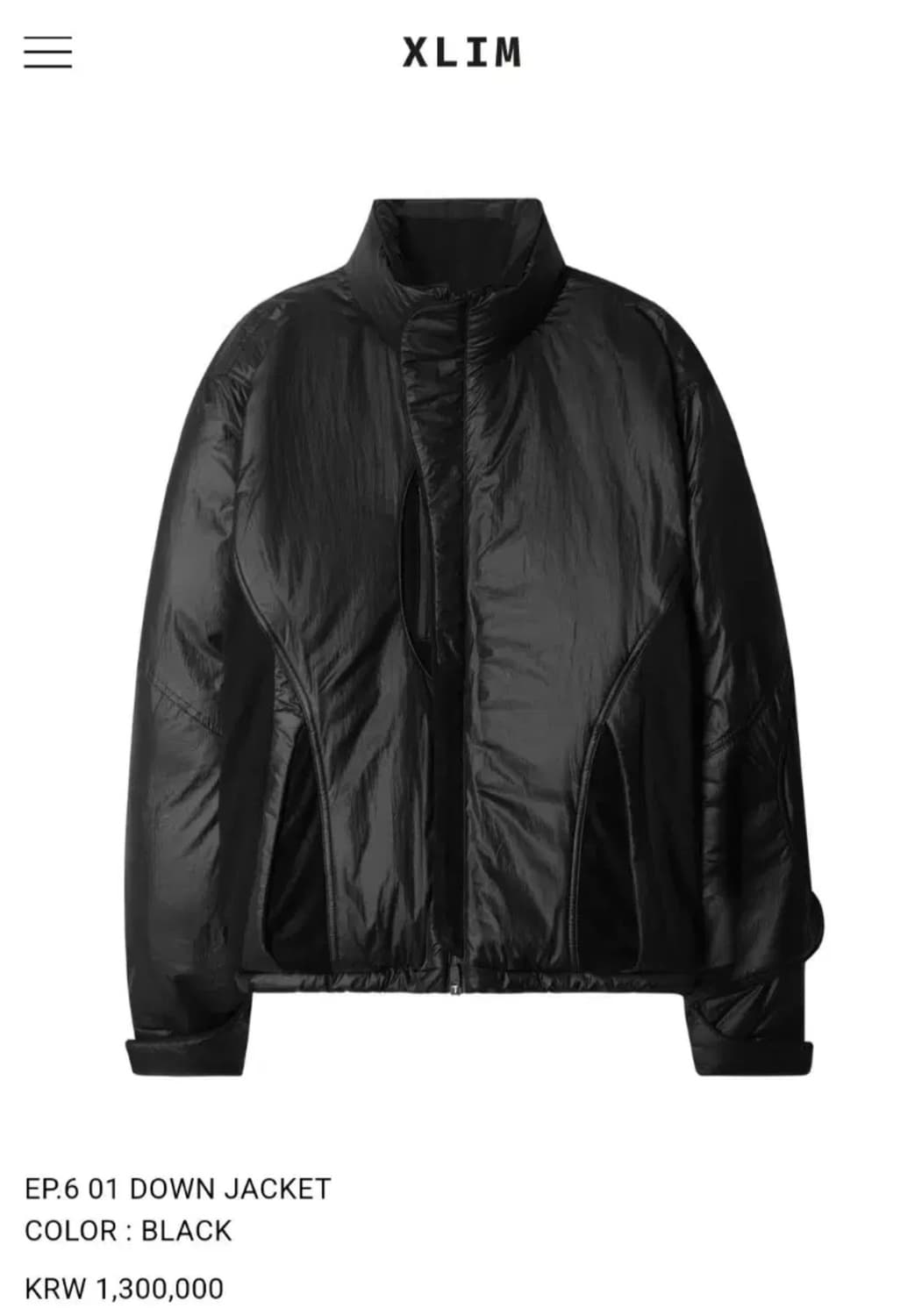 XLIM EP.6 01 블랙 다운 자켓 XL  상품이미지1