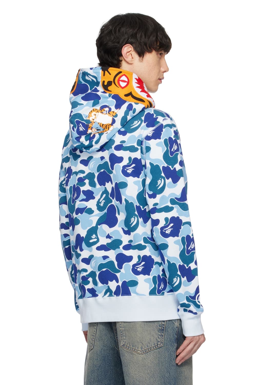 베이프 ABC 카모 타이거 후드집업 블루 상품이미지8