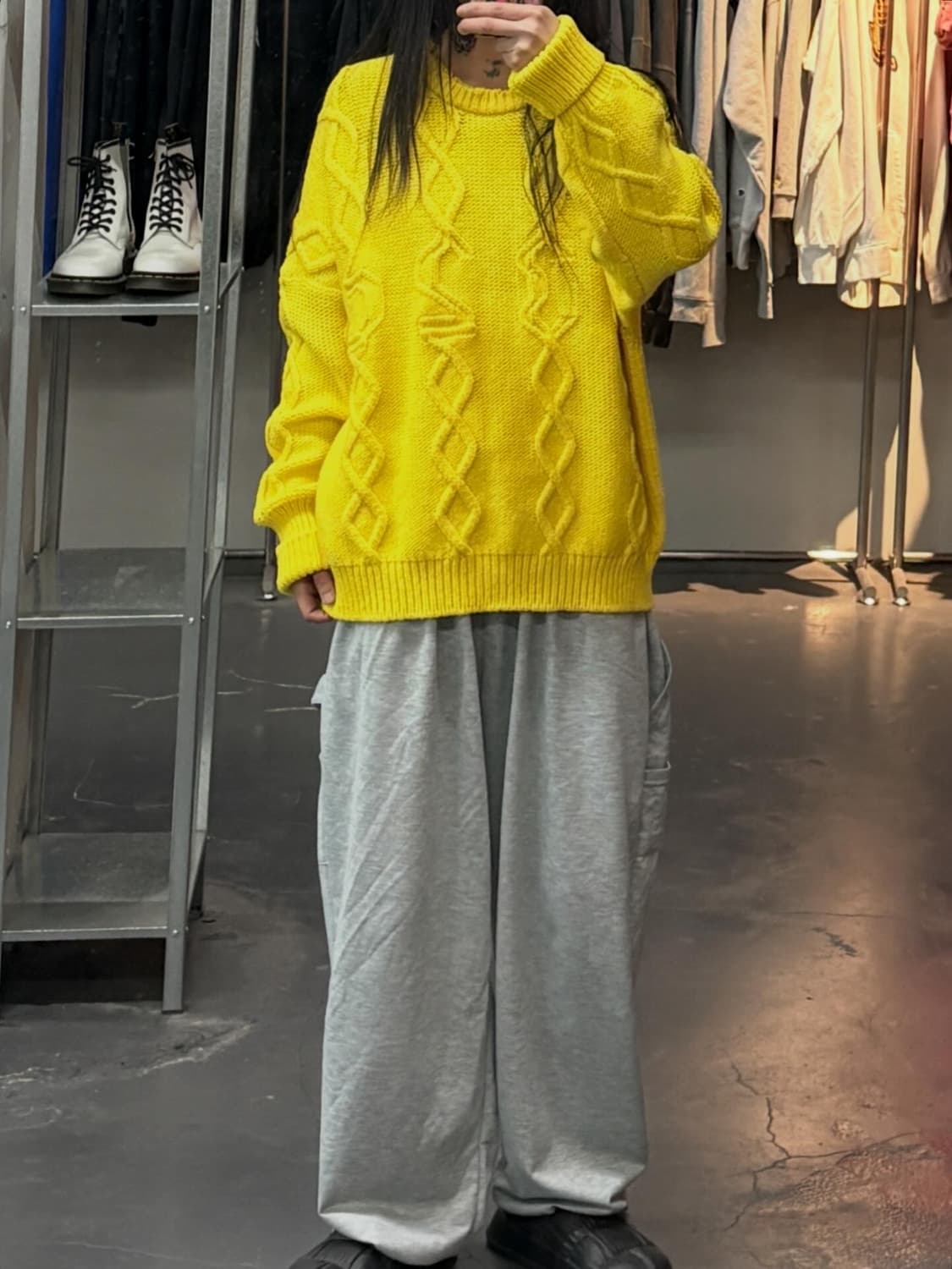 032c 하드기어 피어싱 옐로우 니트 A3676 상품이미지1