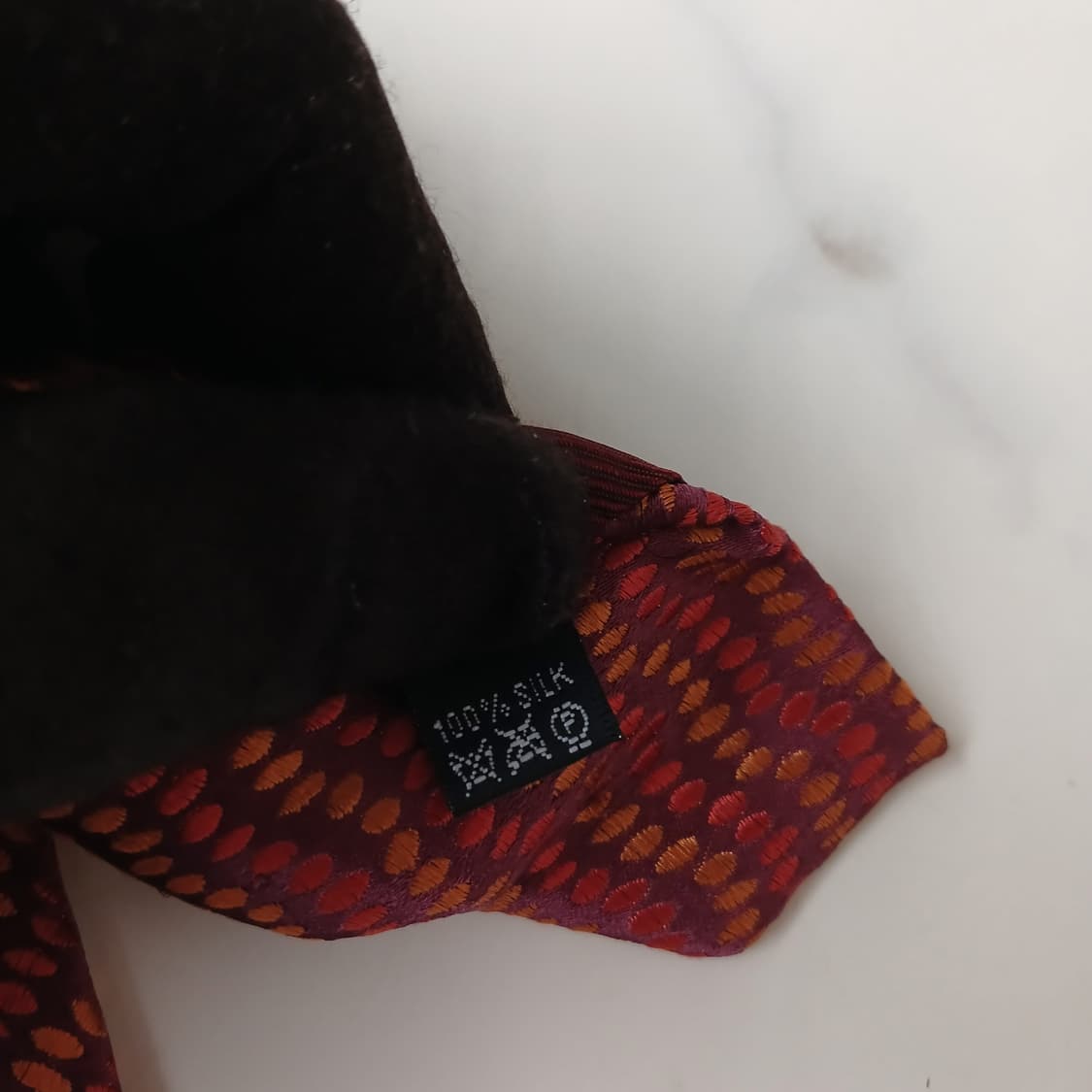 짐톰슨 실크 레드 자카드 패턴 넥타이 9.6cm A+등급 A19779 상품이미지10