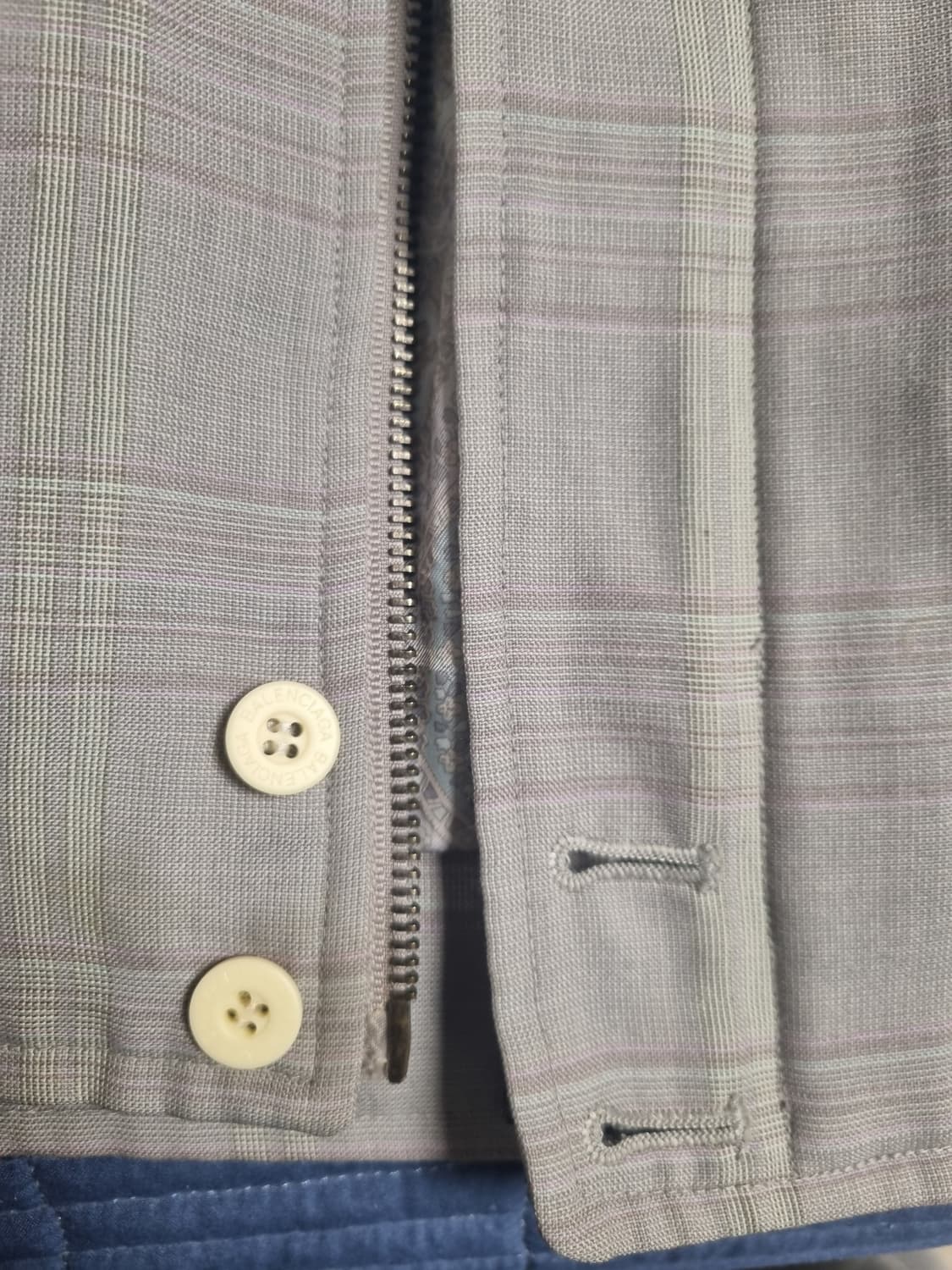 발렌시아가 체크 패턴 블루종 자켓 상품이미지5