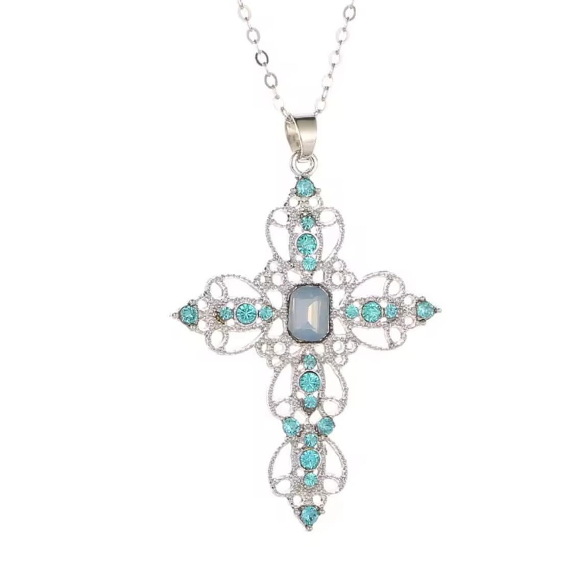Y2k Cross pendant Vintage necklace 상품이미지1