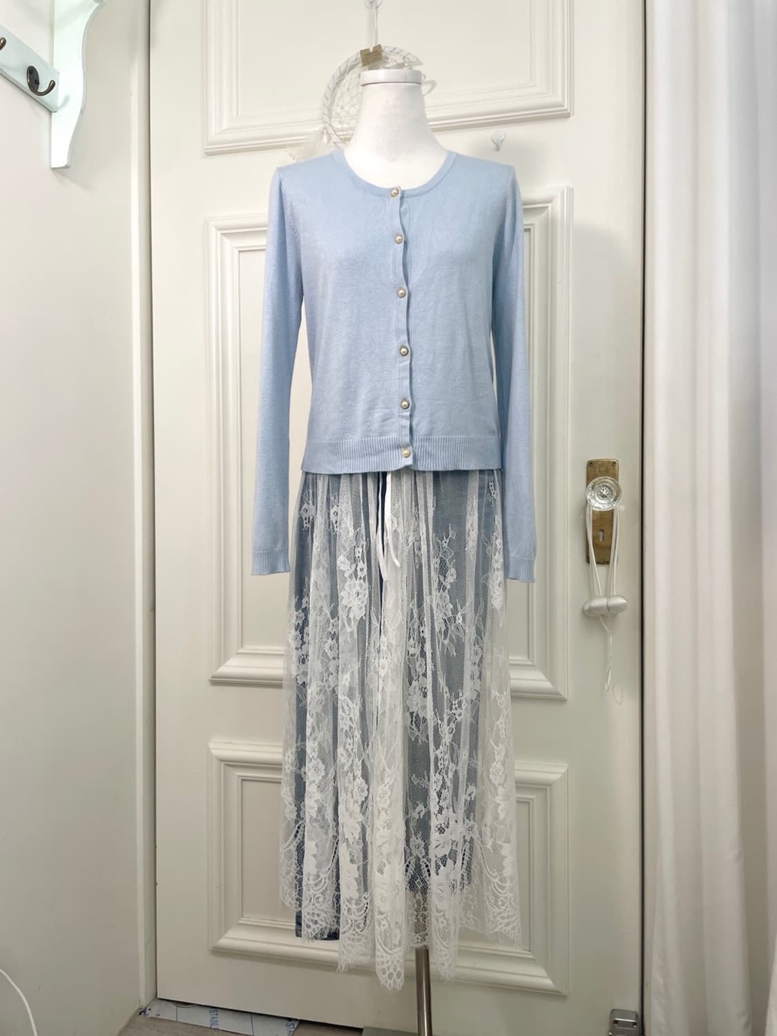 lace bow banding wrap skirt 상품이미지4