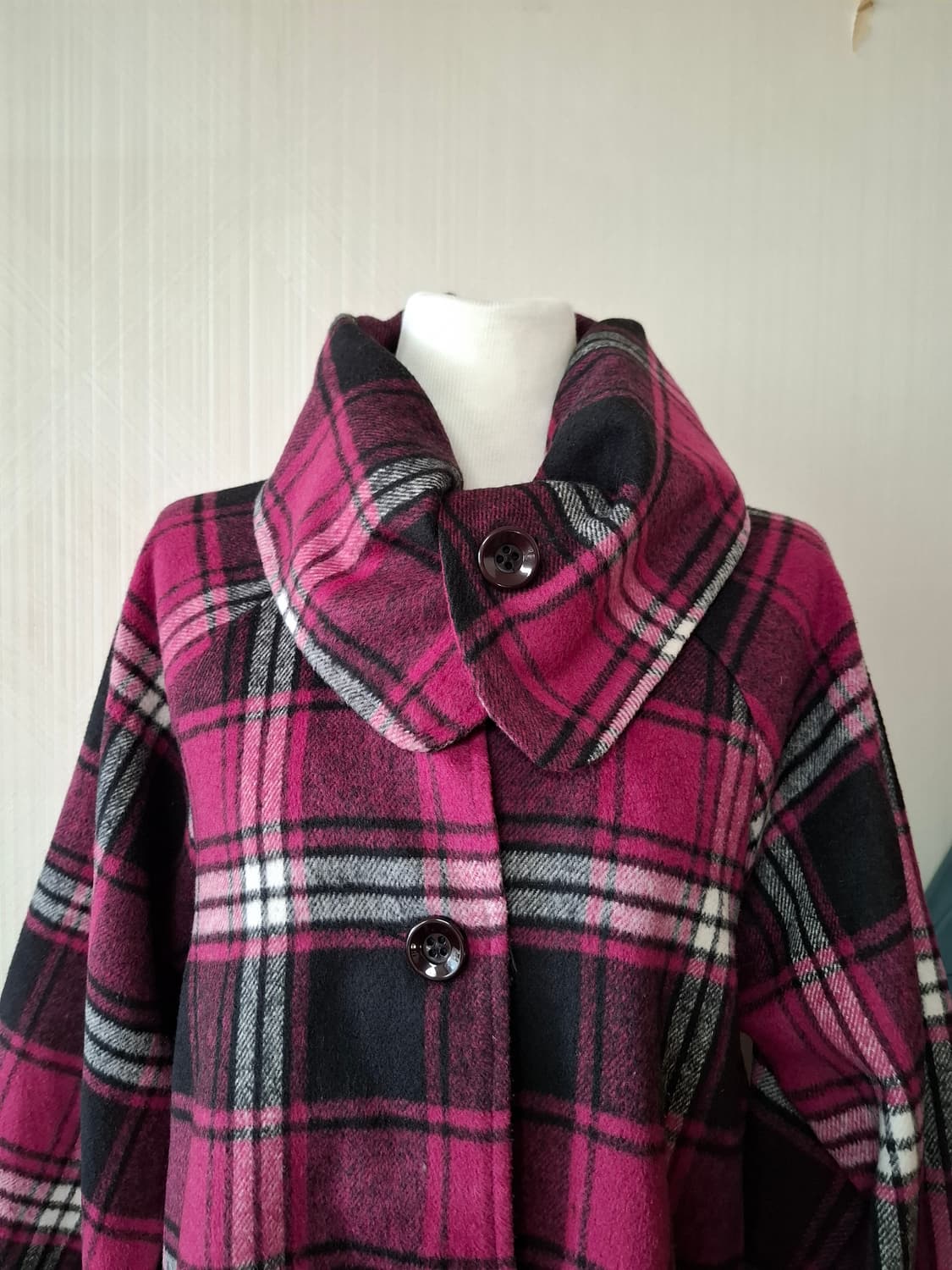 일본빈티지 귀여운 체크코트 상품이미지2