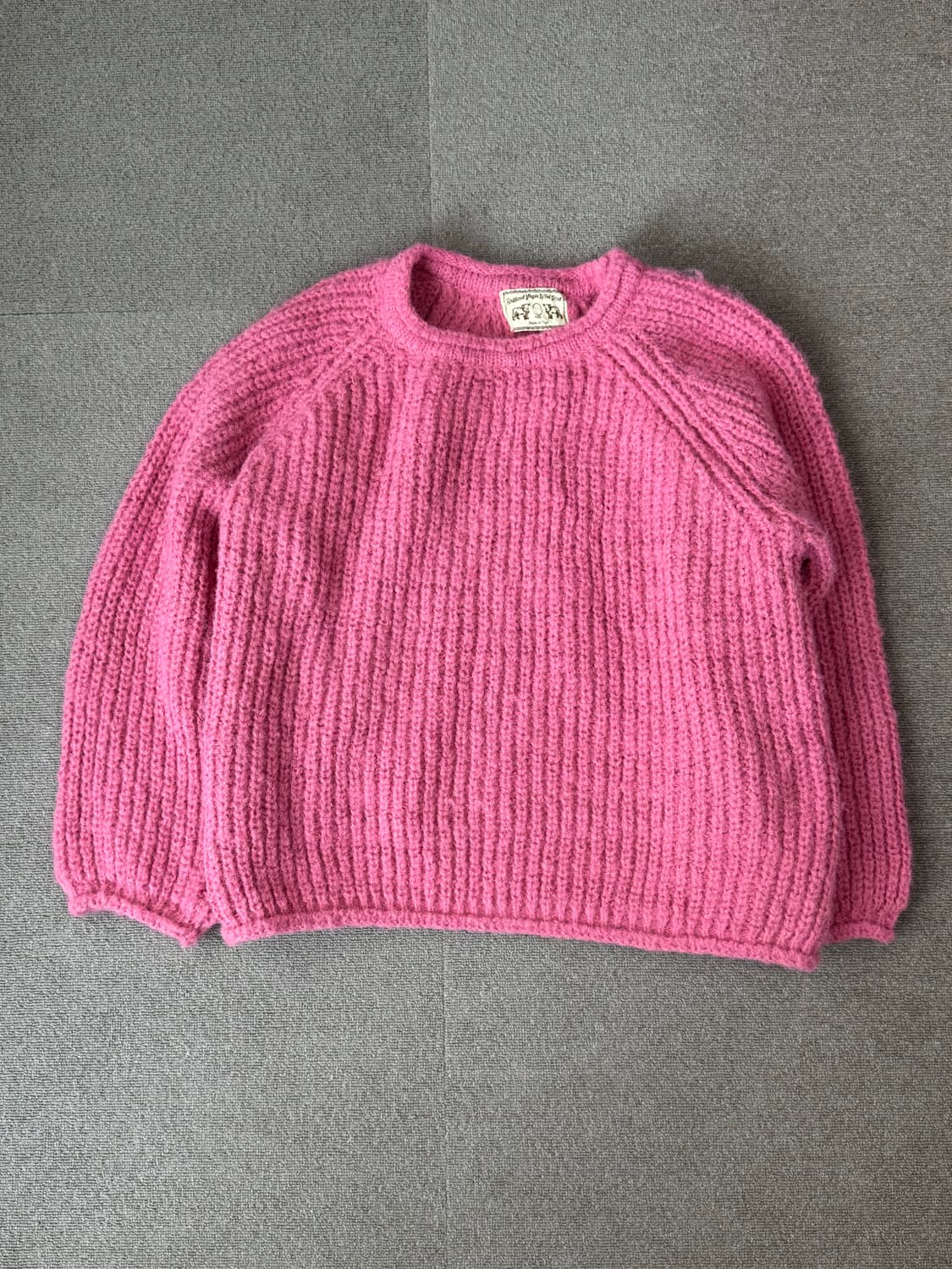 셔틀랜드 버진 울 핑크 피셔맨 니트 상품이미지2