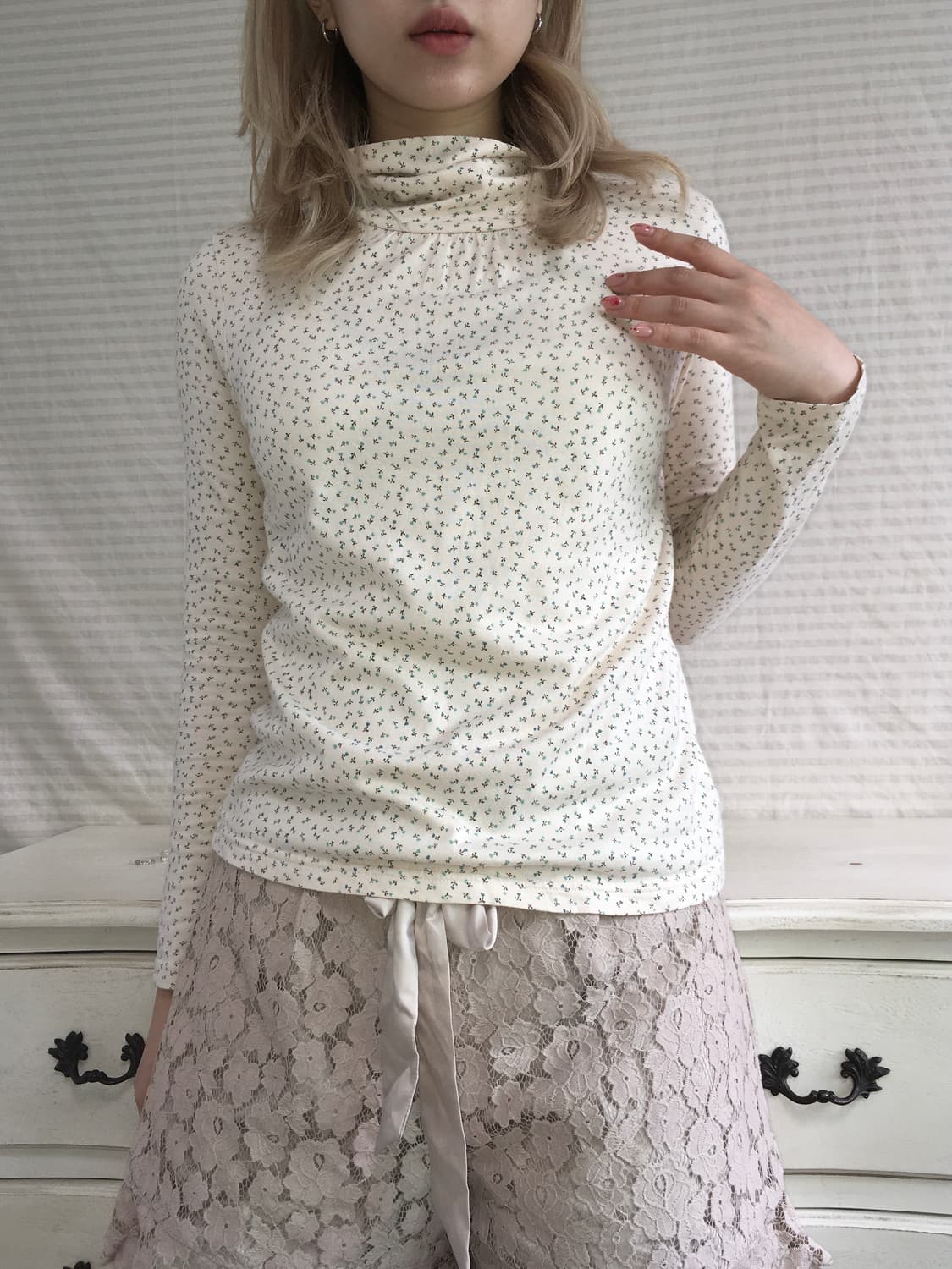 jpn vintage ivory floral pullover t 상품이미지1