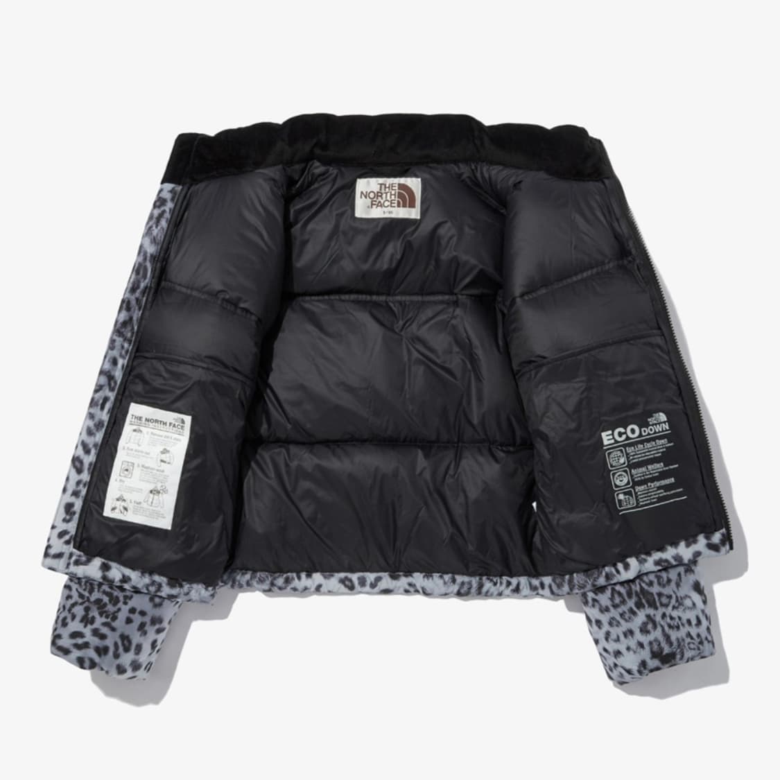 노스페이스 우먼 화이트라벨 노벨티 눕시 패딩 레오파드 프린트 실버 상품이미지5