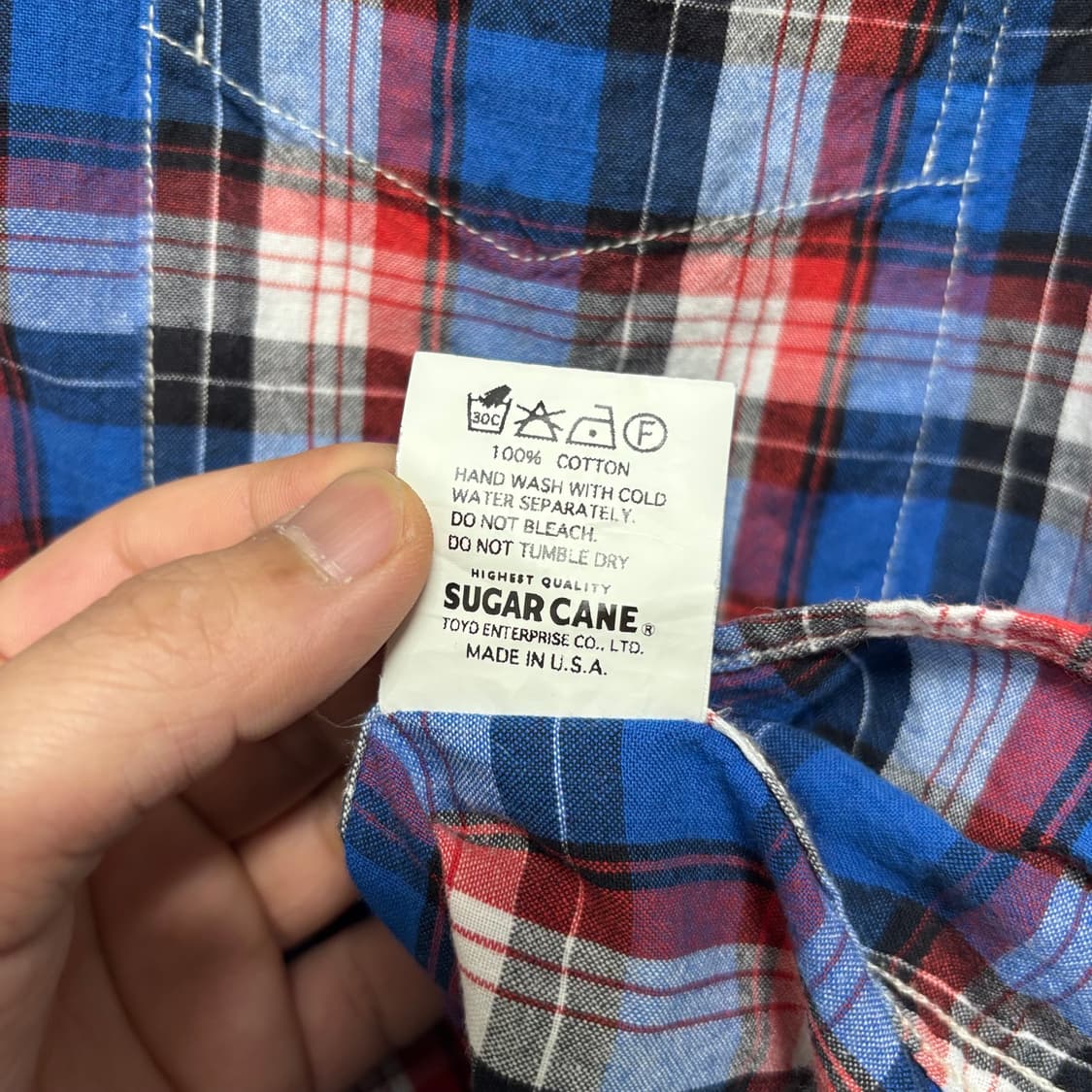 슈가케인 블루 체크셔츠 상품이미지6
