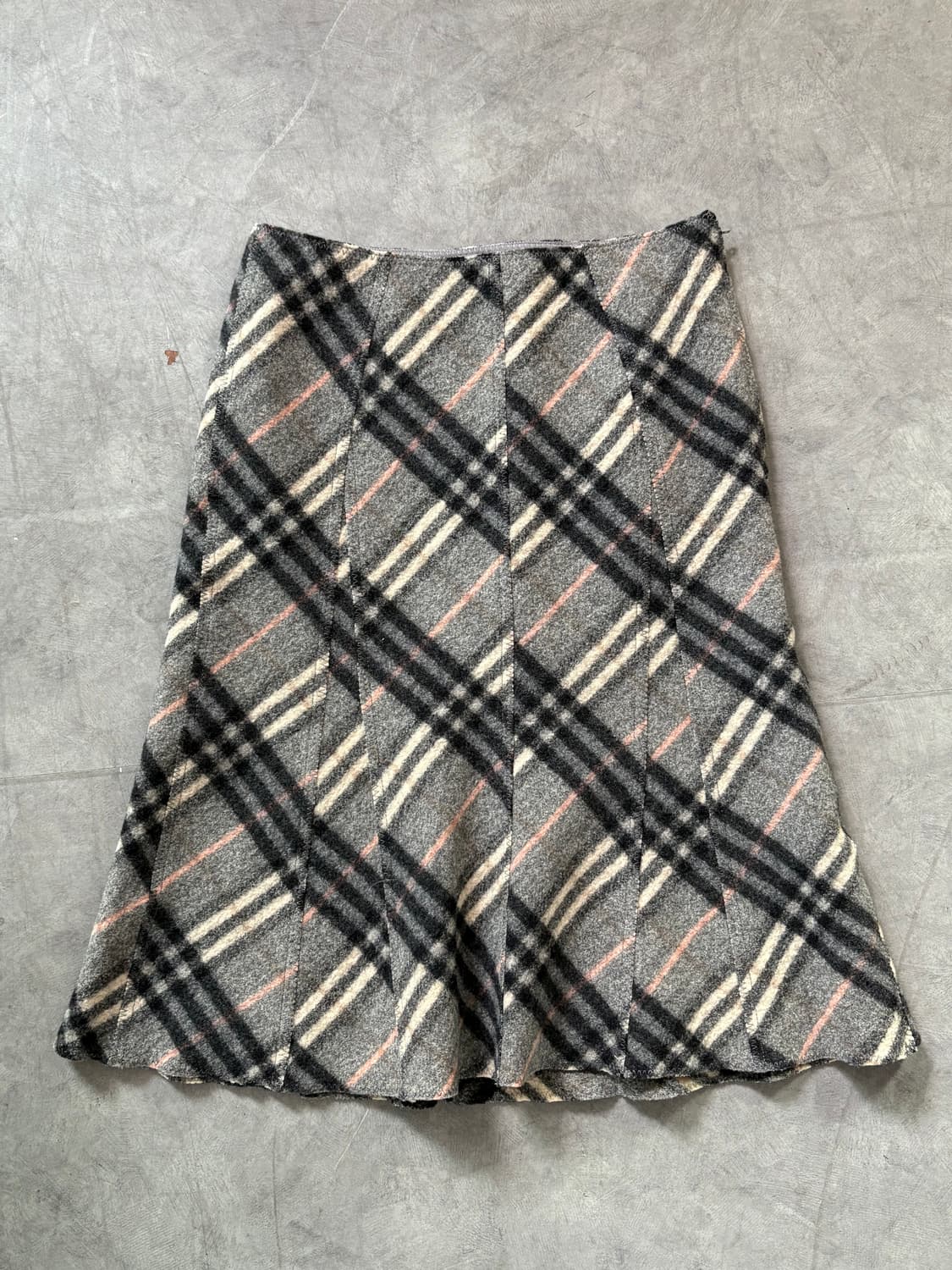 Burberry 버버리 블루라벨 그레이 체크 울 스커트 상품이미지1