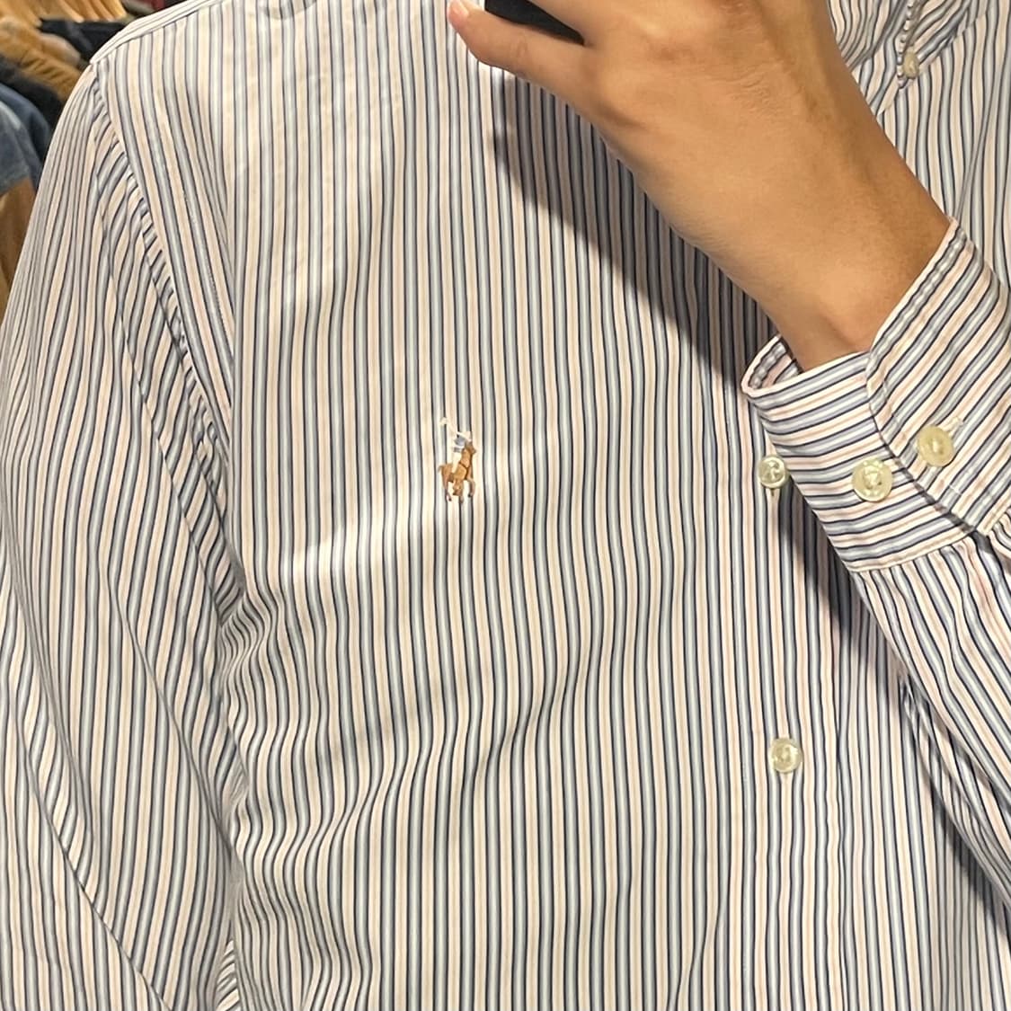 [IM] Polo 폴로 핑크블루 스트라이프 긴팔셔츠 상품이미지5