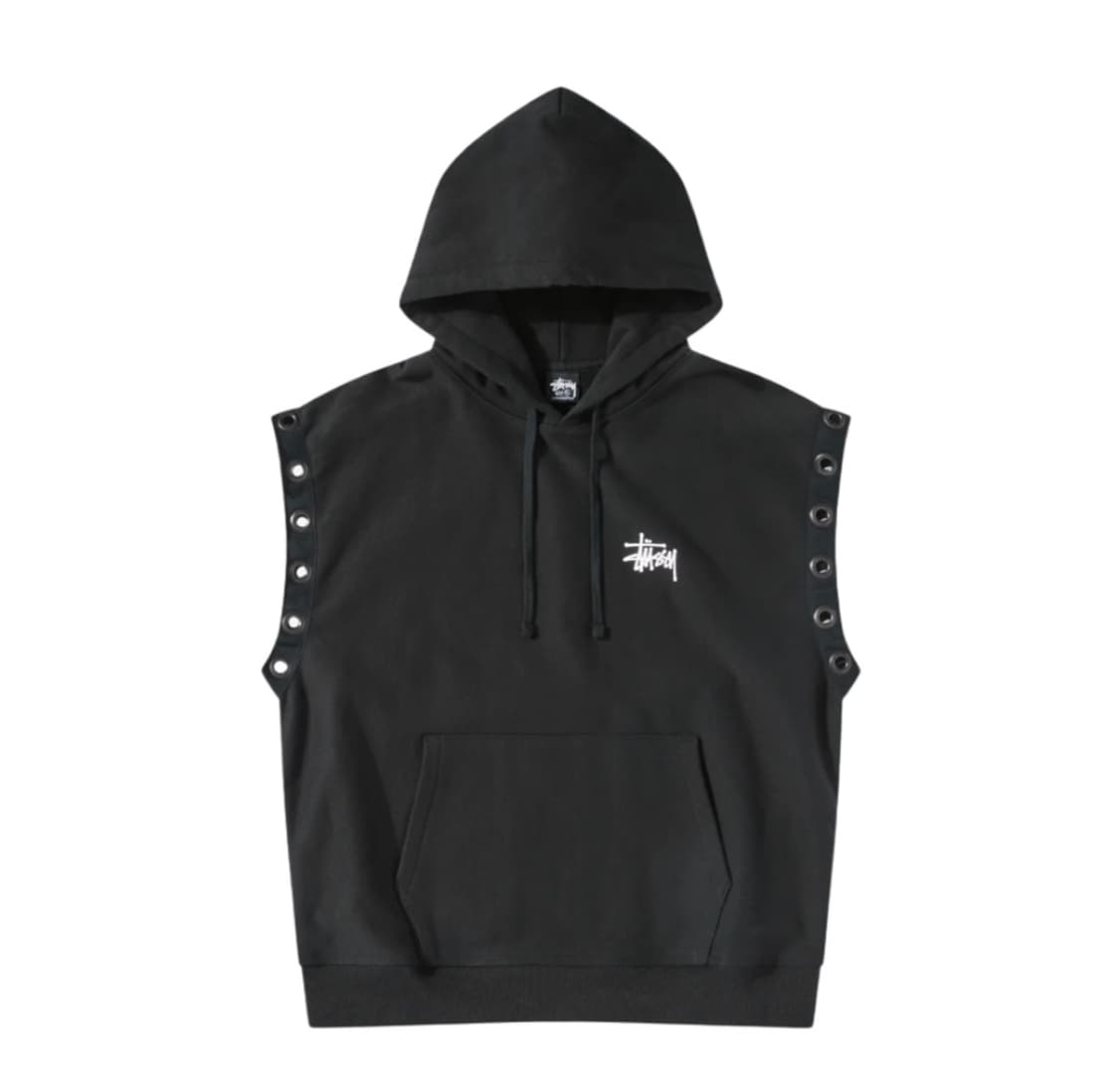 준야 와타나베 x 스투시 후드 베스트 블랙 상품이미지1