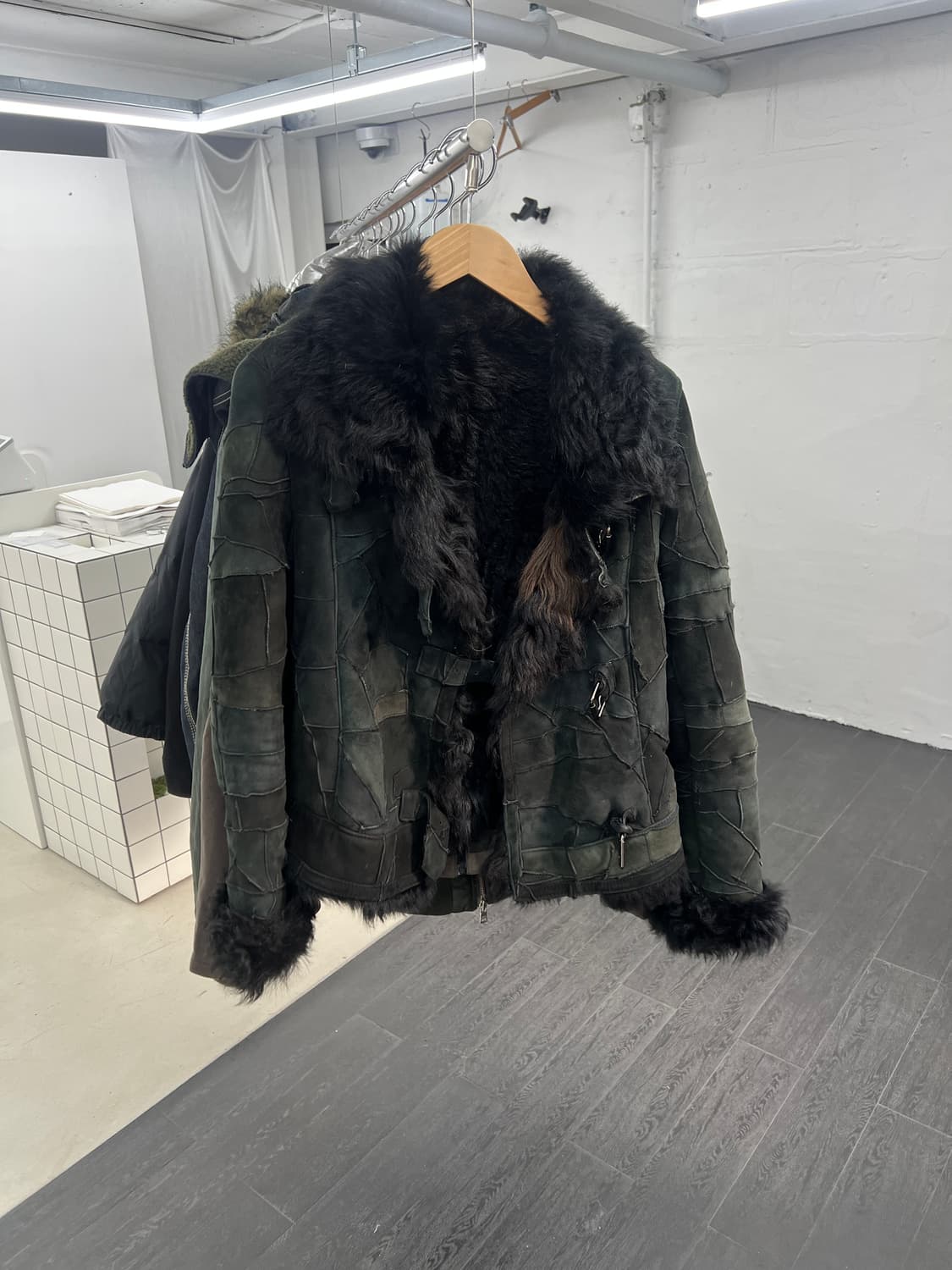 빈티지 패치워크 무스탕 자켓 상품이미지1