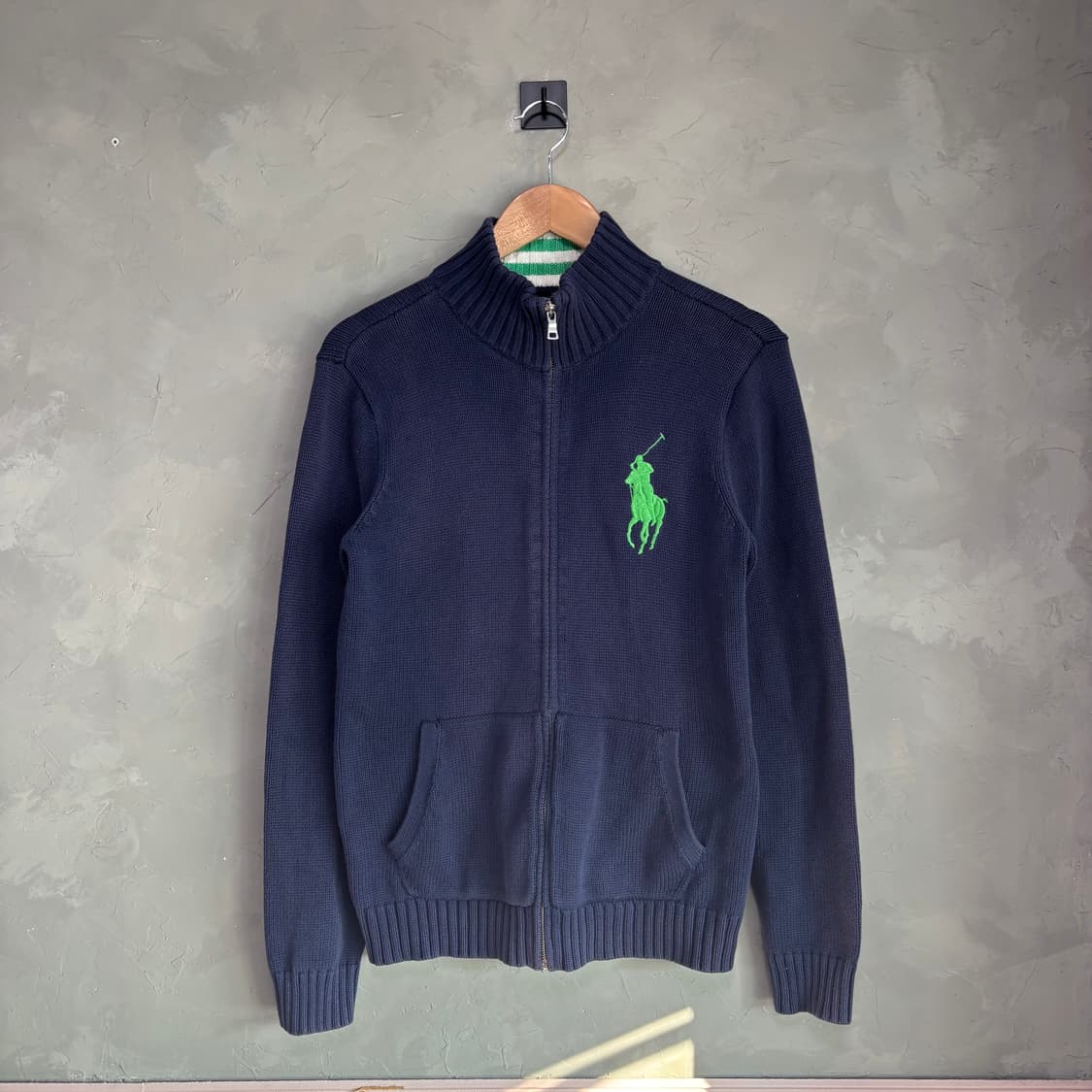 폴로 랄프로렌 니트 집업 네이비 상품이미지1